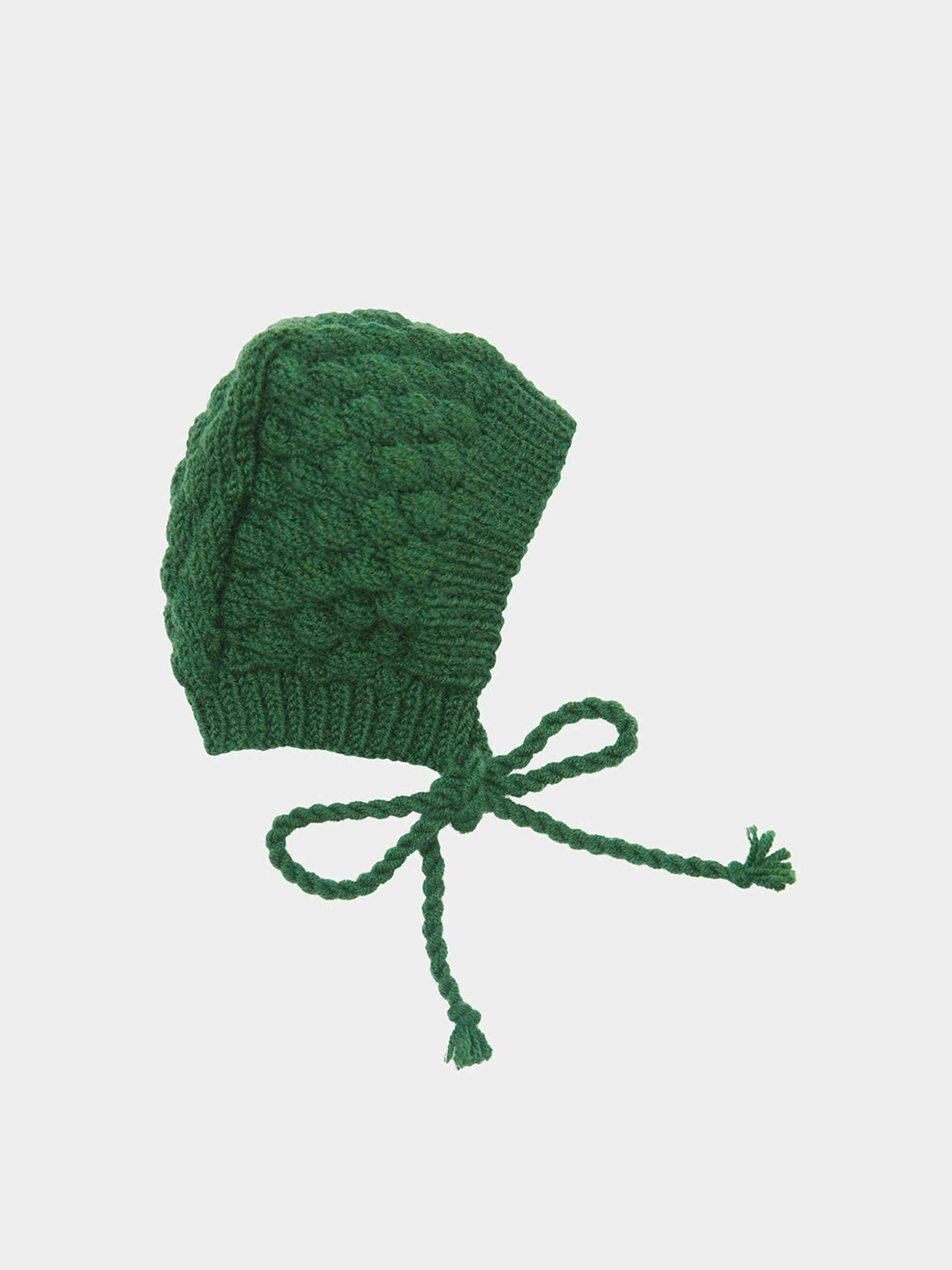Bubble baby bonnet - olive green