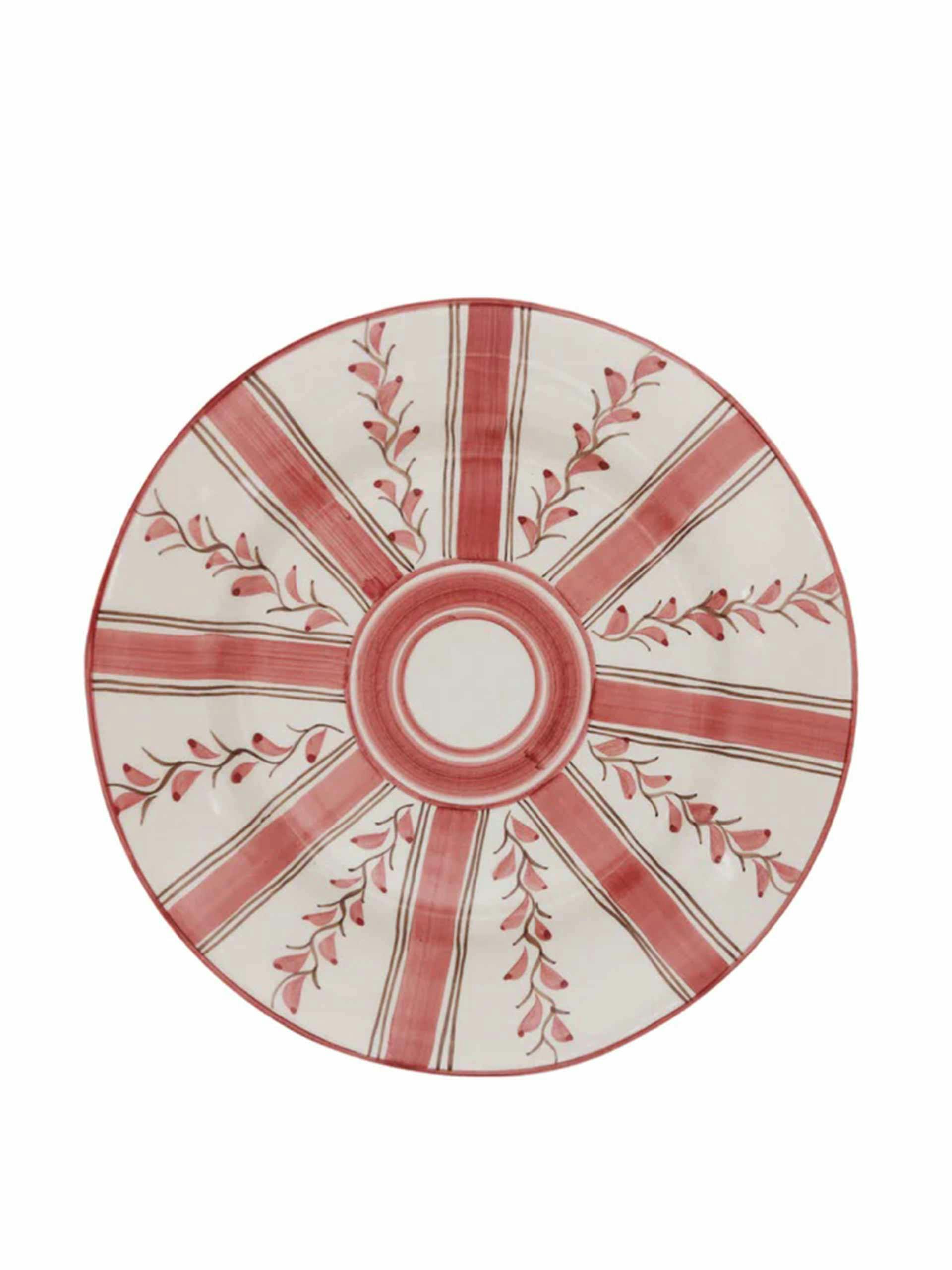 Hand painted rose stripe plate