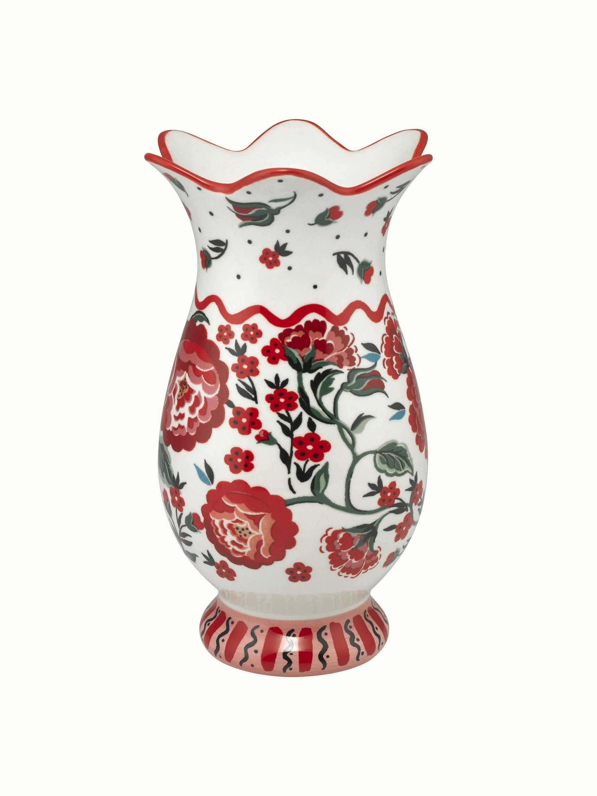 Large vase with strawberry field print