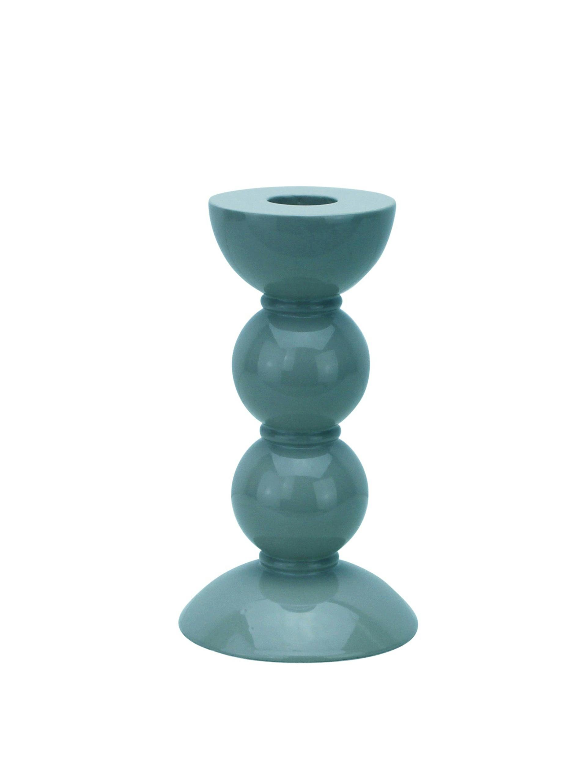Short bobbin candlestick in Chambray blue