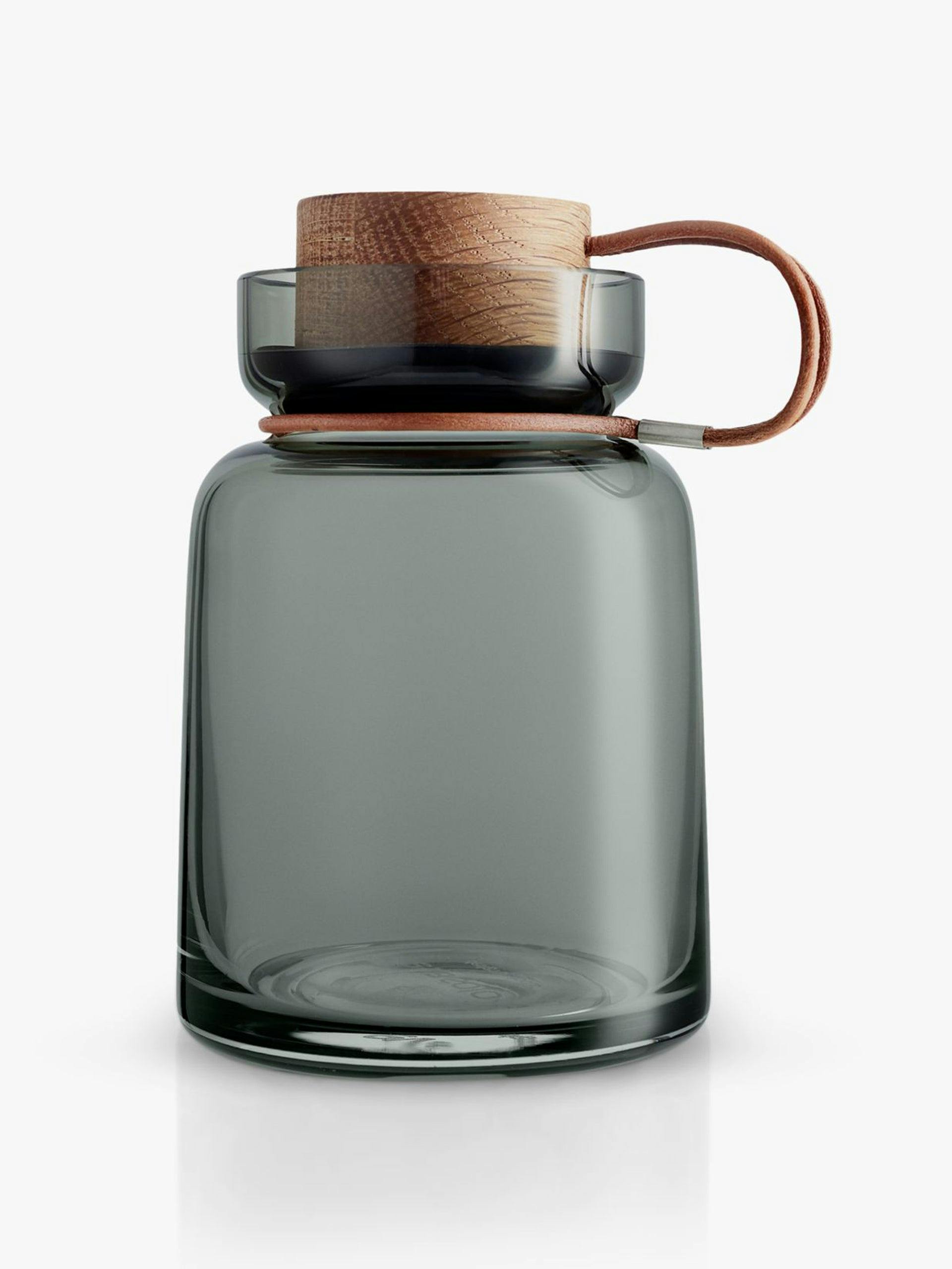 Glass storage jar with wooden lid