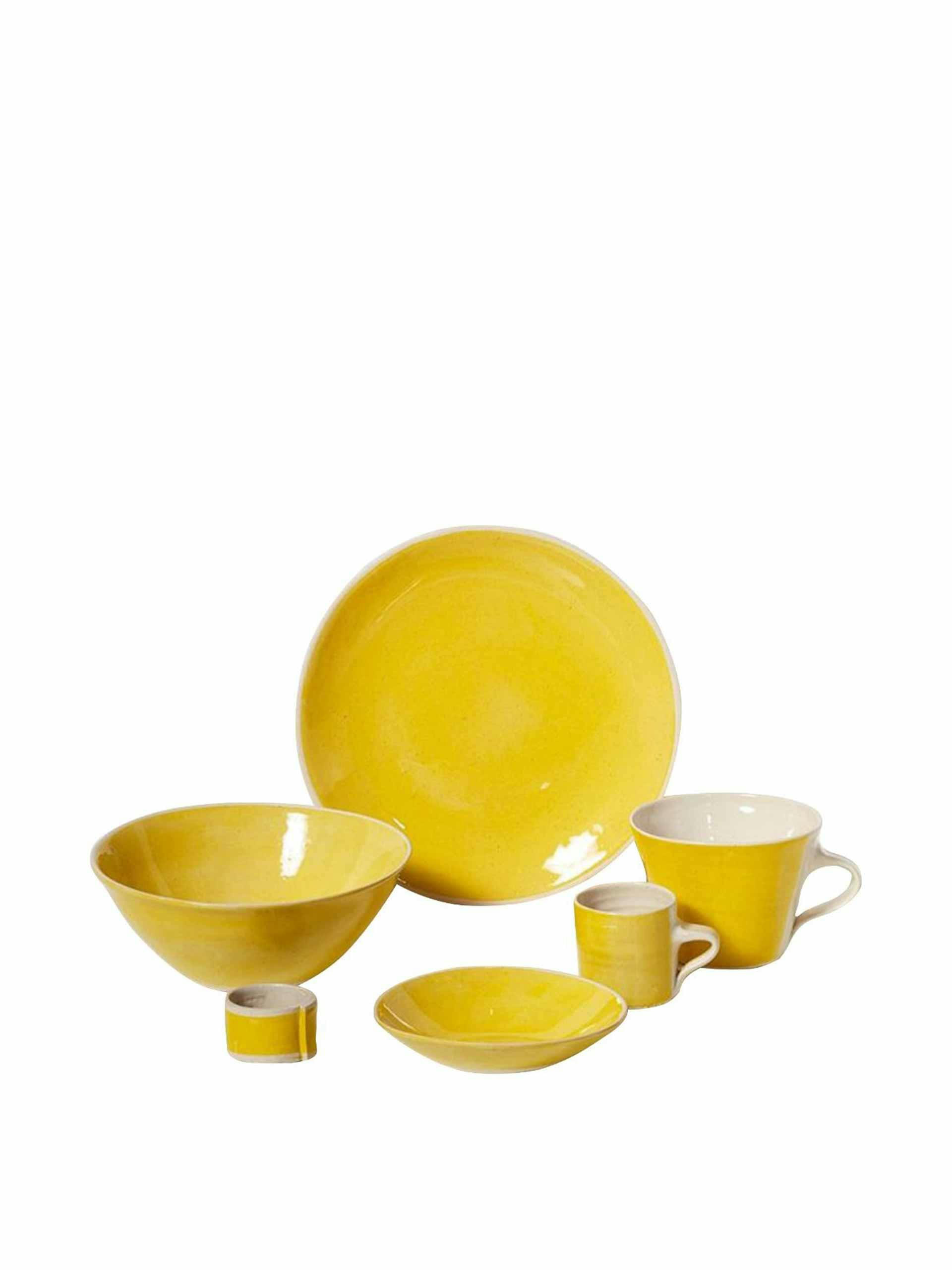 Yellow glazed tableware
