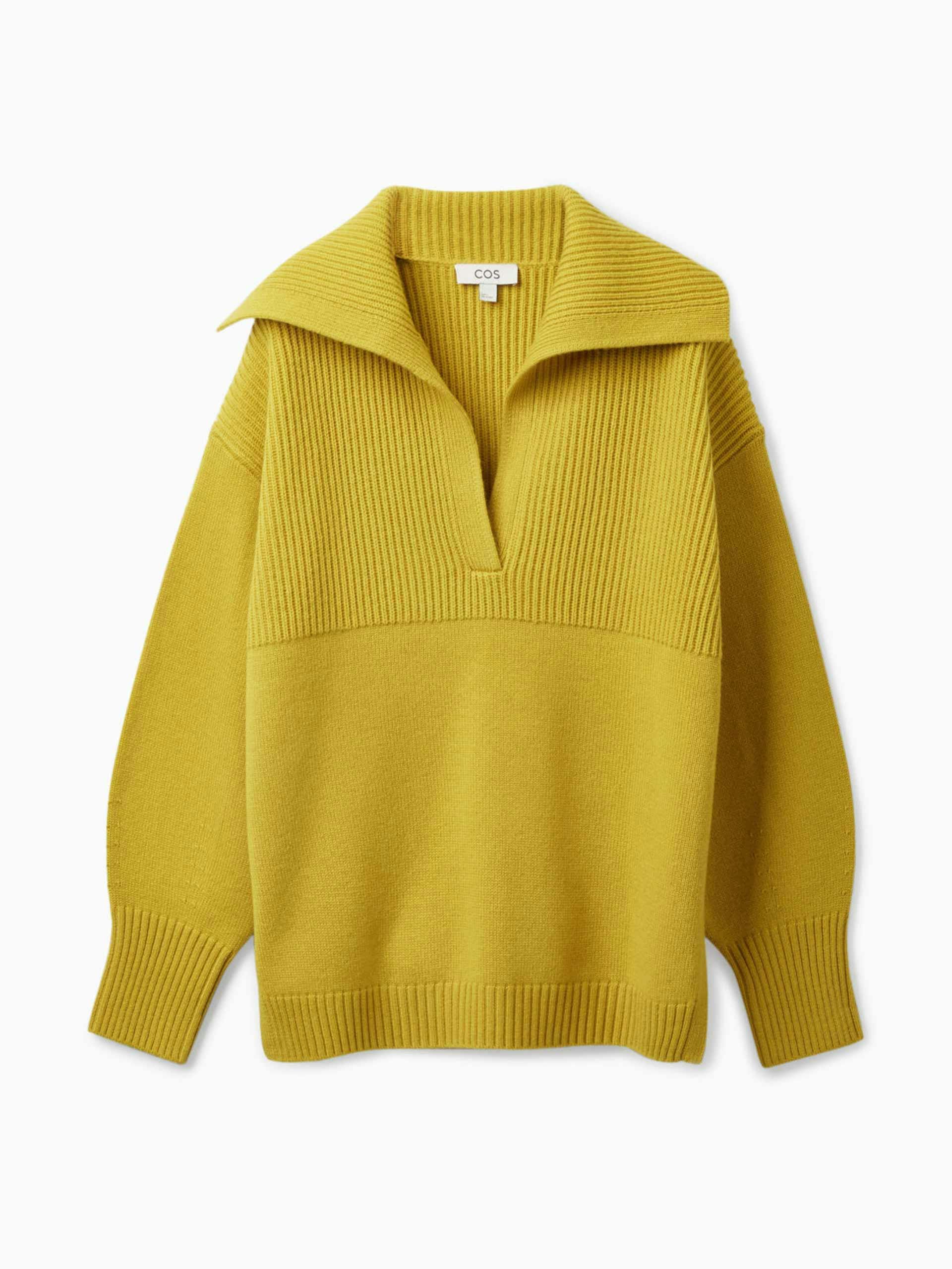 Spread-collar wool jumper