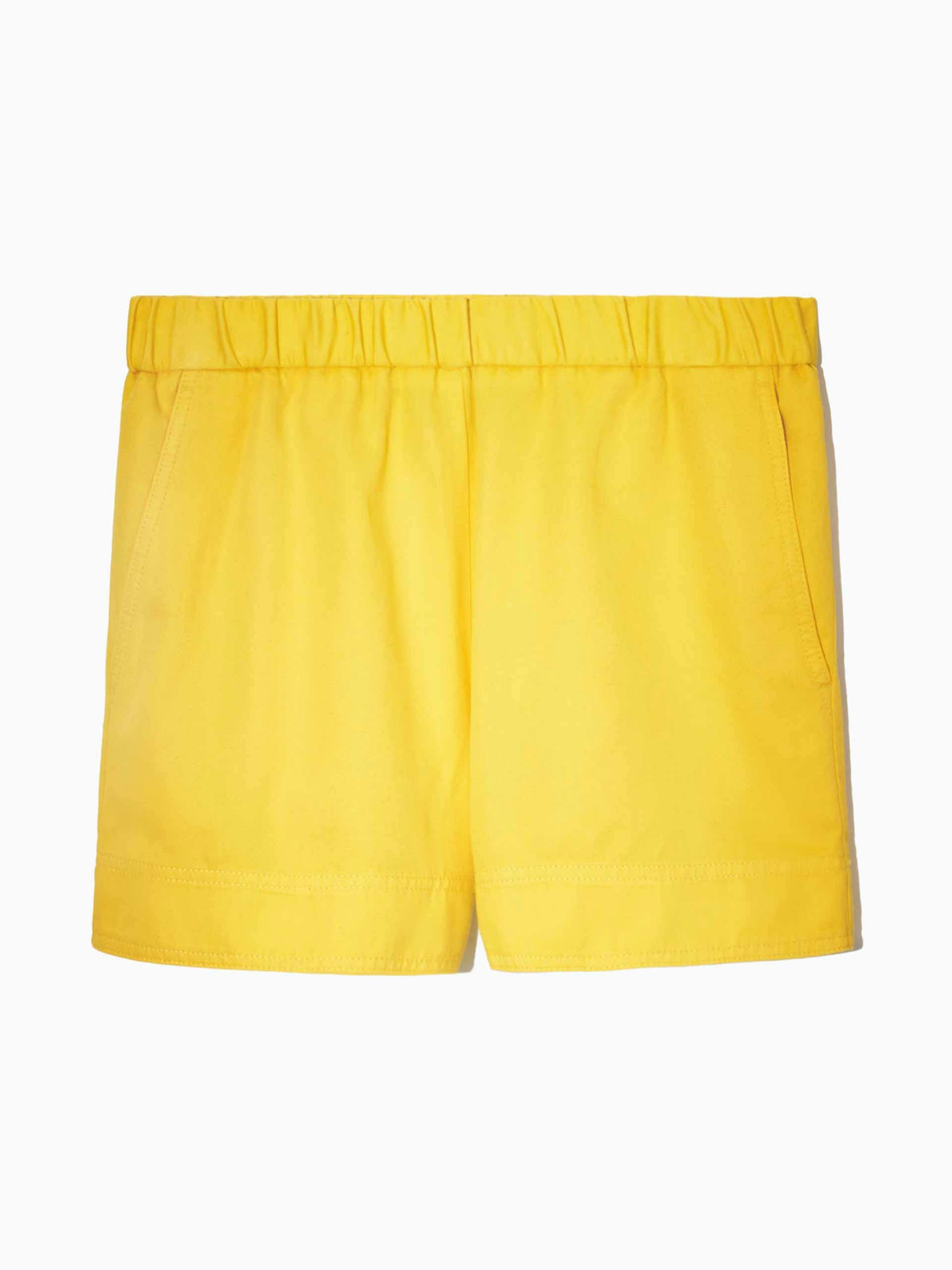 Yellow elasticated waist shorts