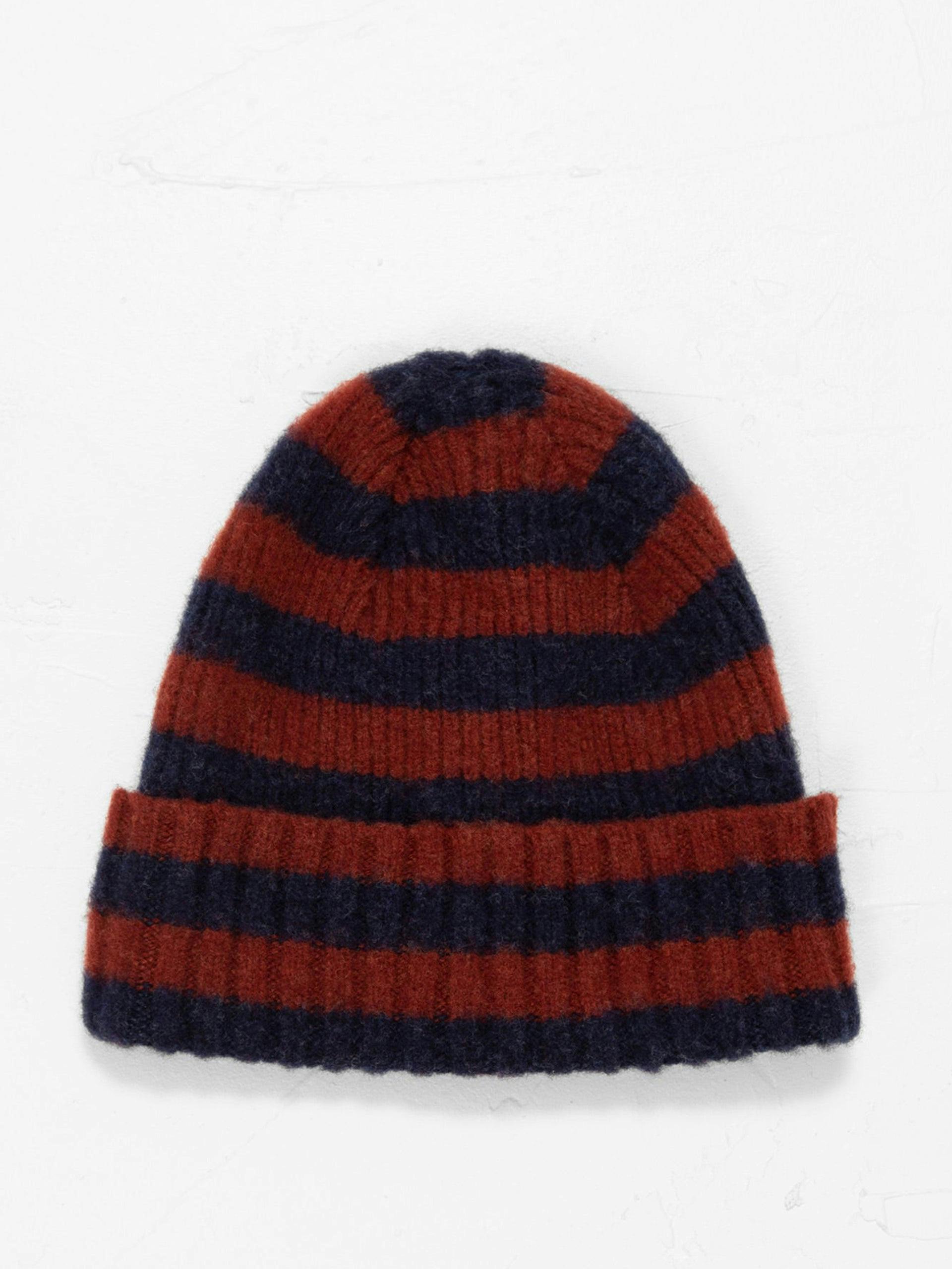 Striped knitted beanie