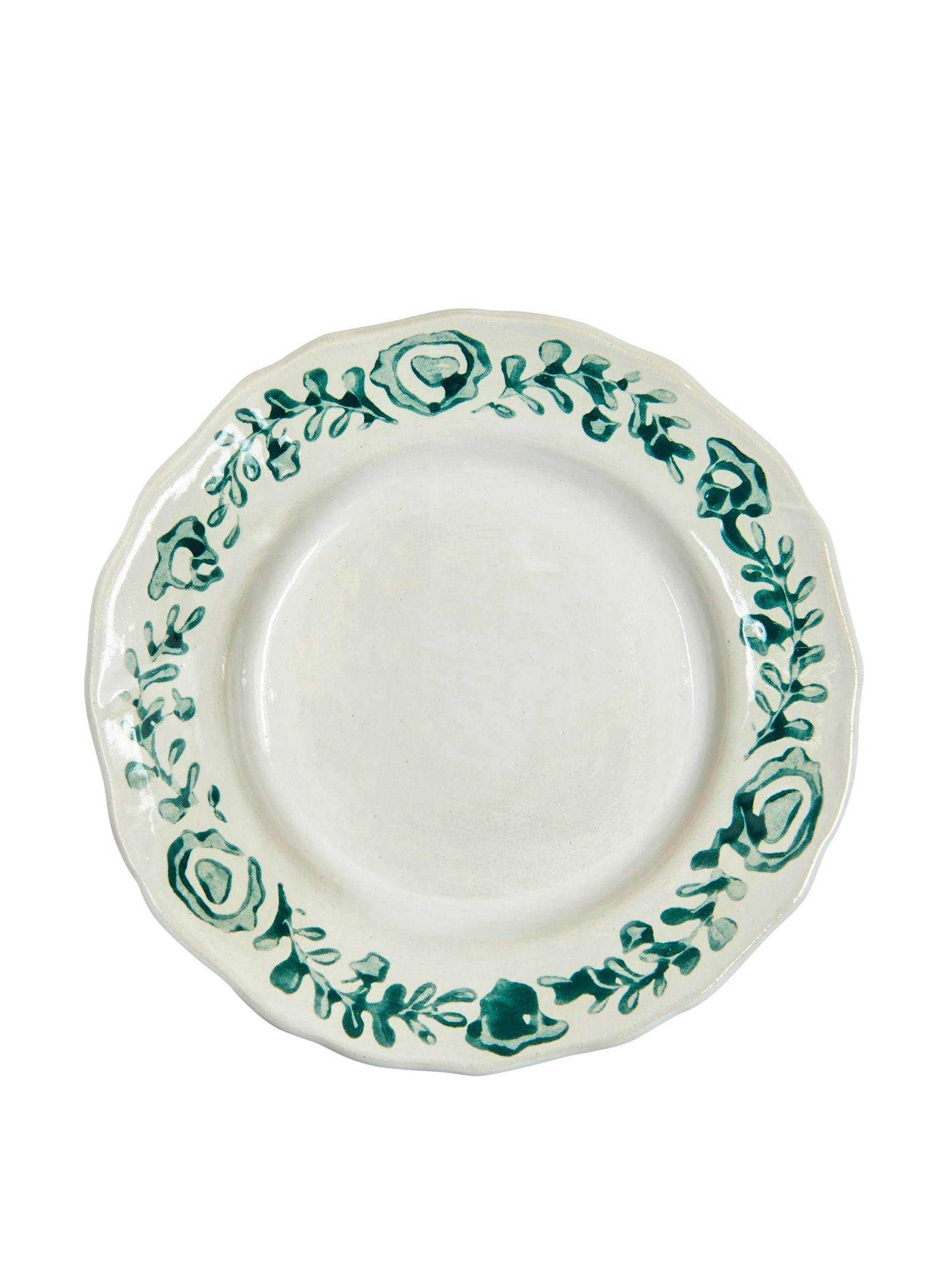 Hand-painted floral plates (set of 2)