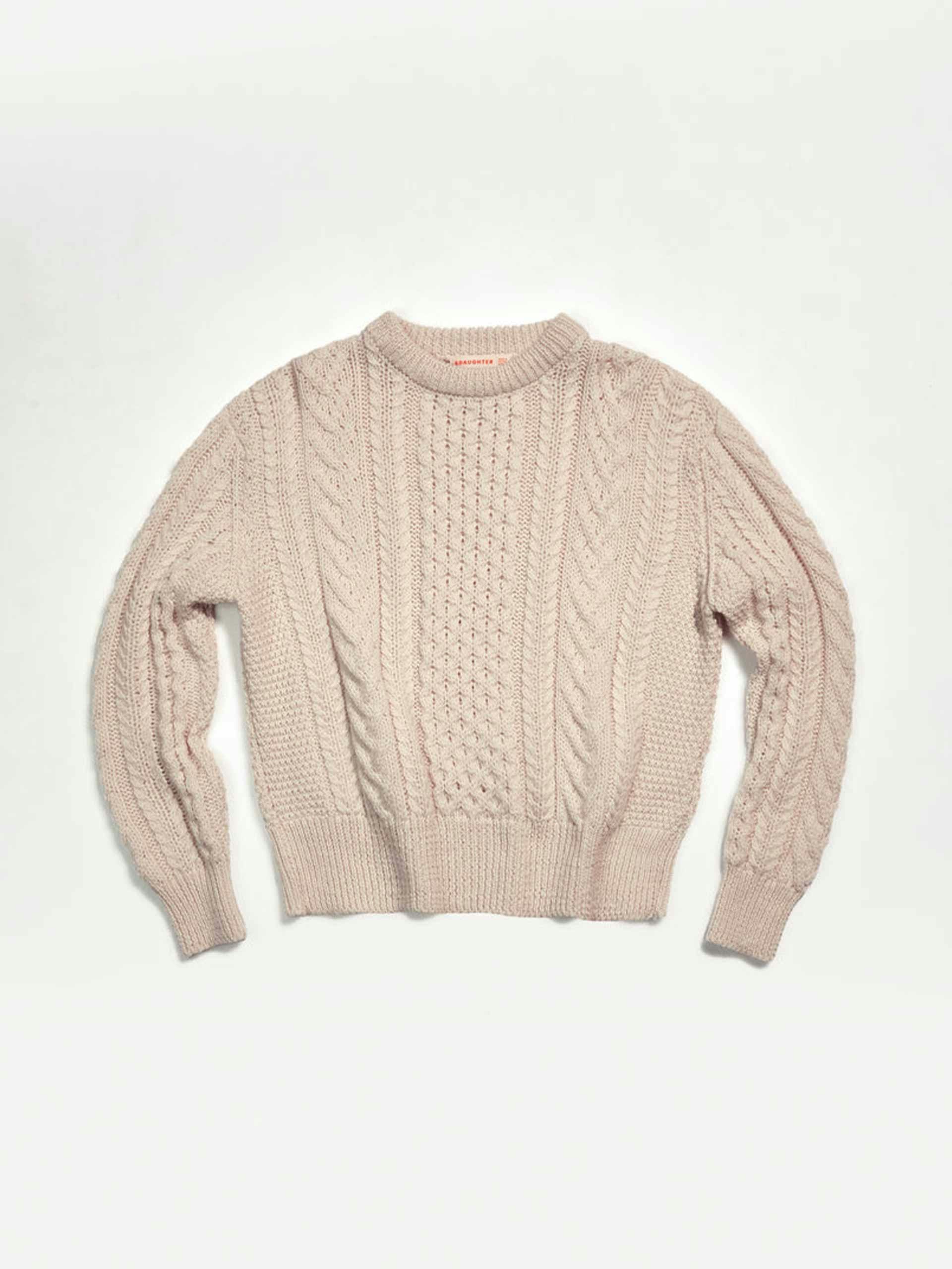 Beige knitted aran sweater
