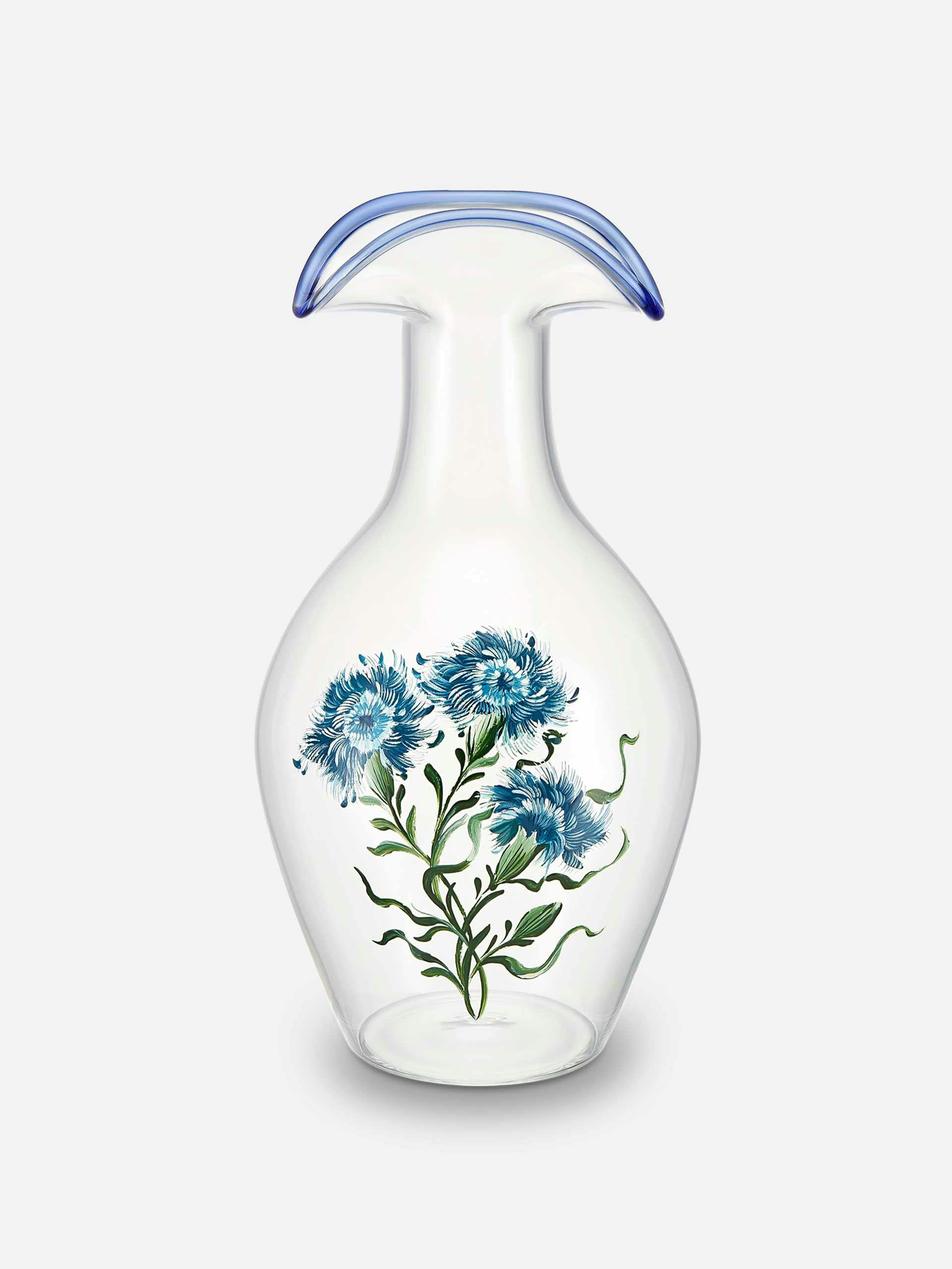 Carafe with blue flowers