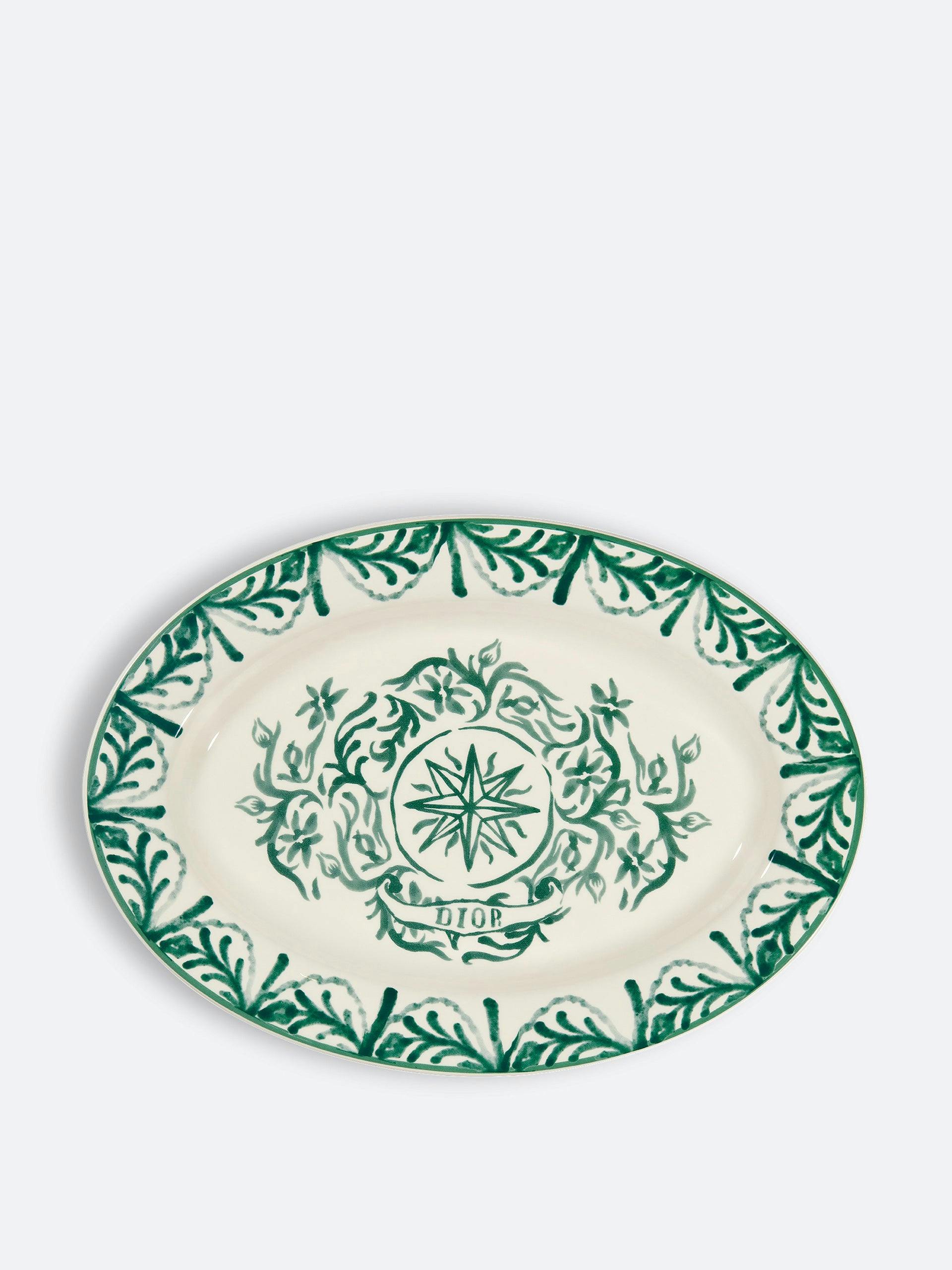 Green oval platter