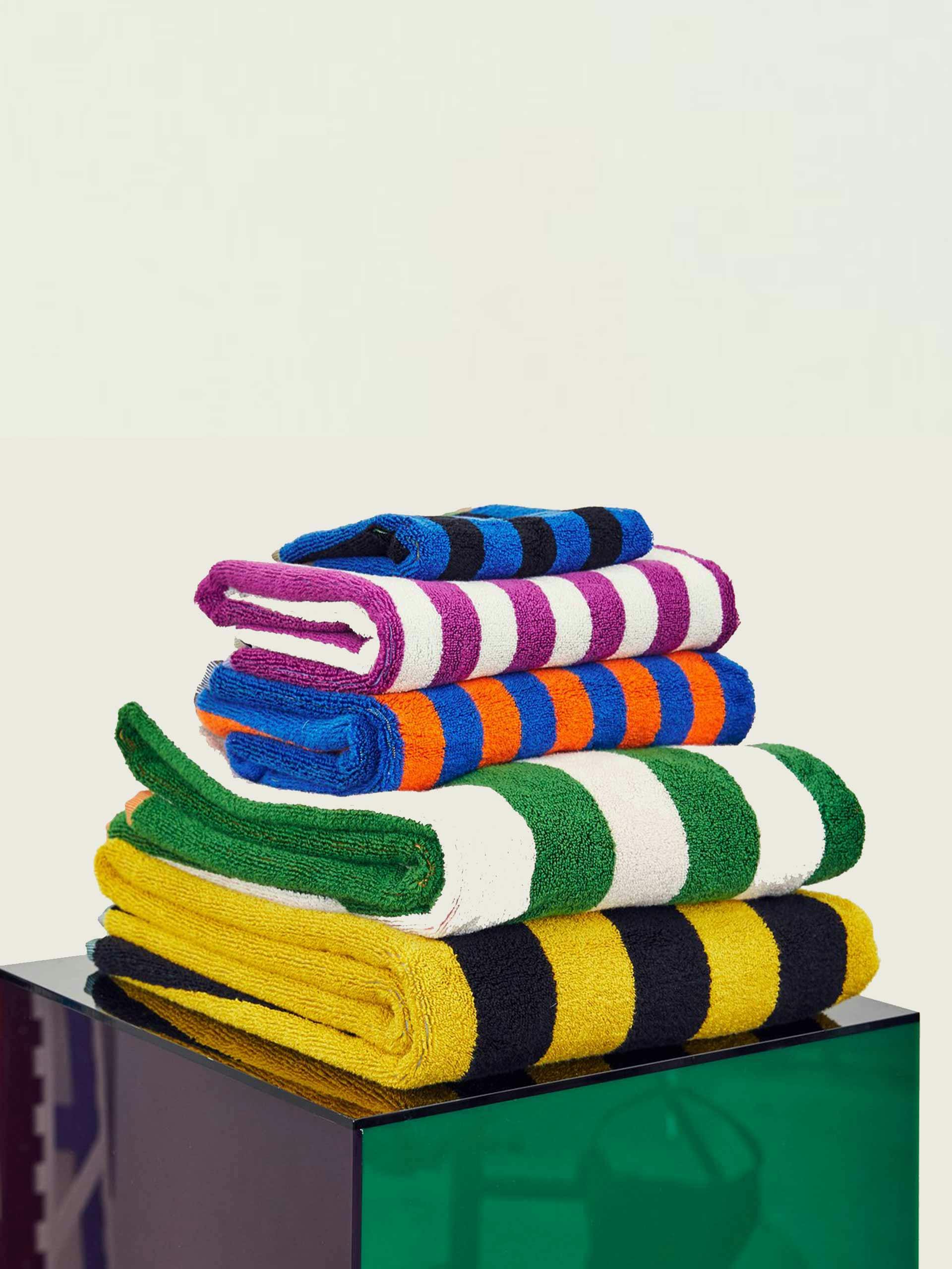 Set of striped cotton towels