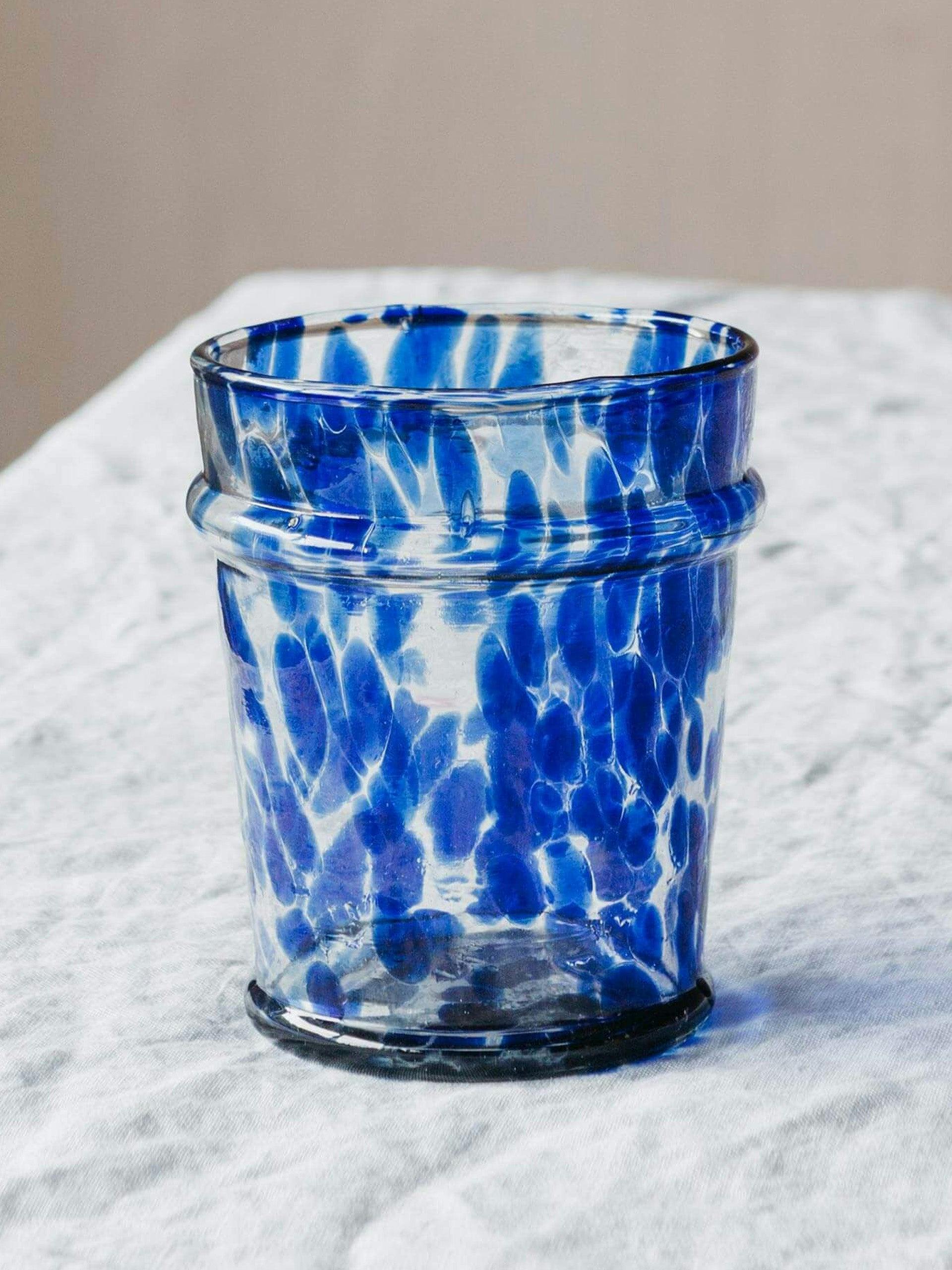 Blue speckled glass