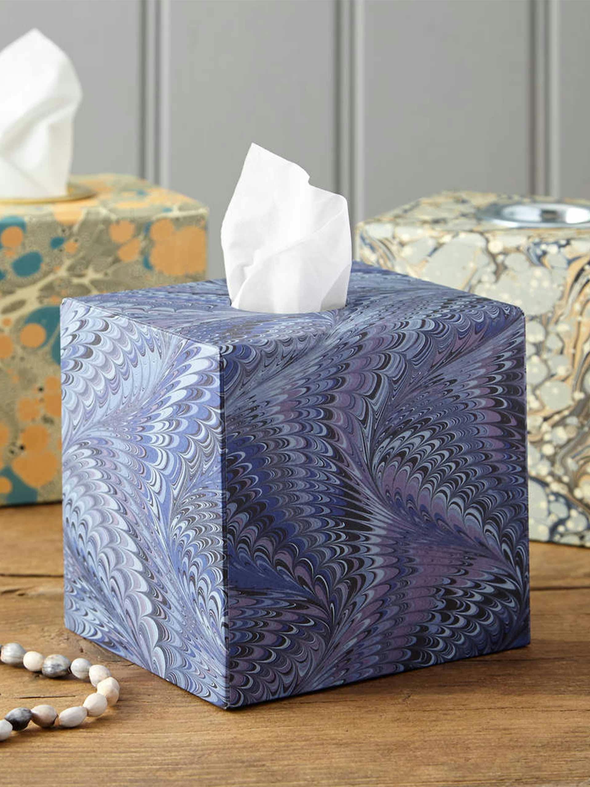 Marbled tissue box cover