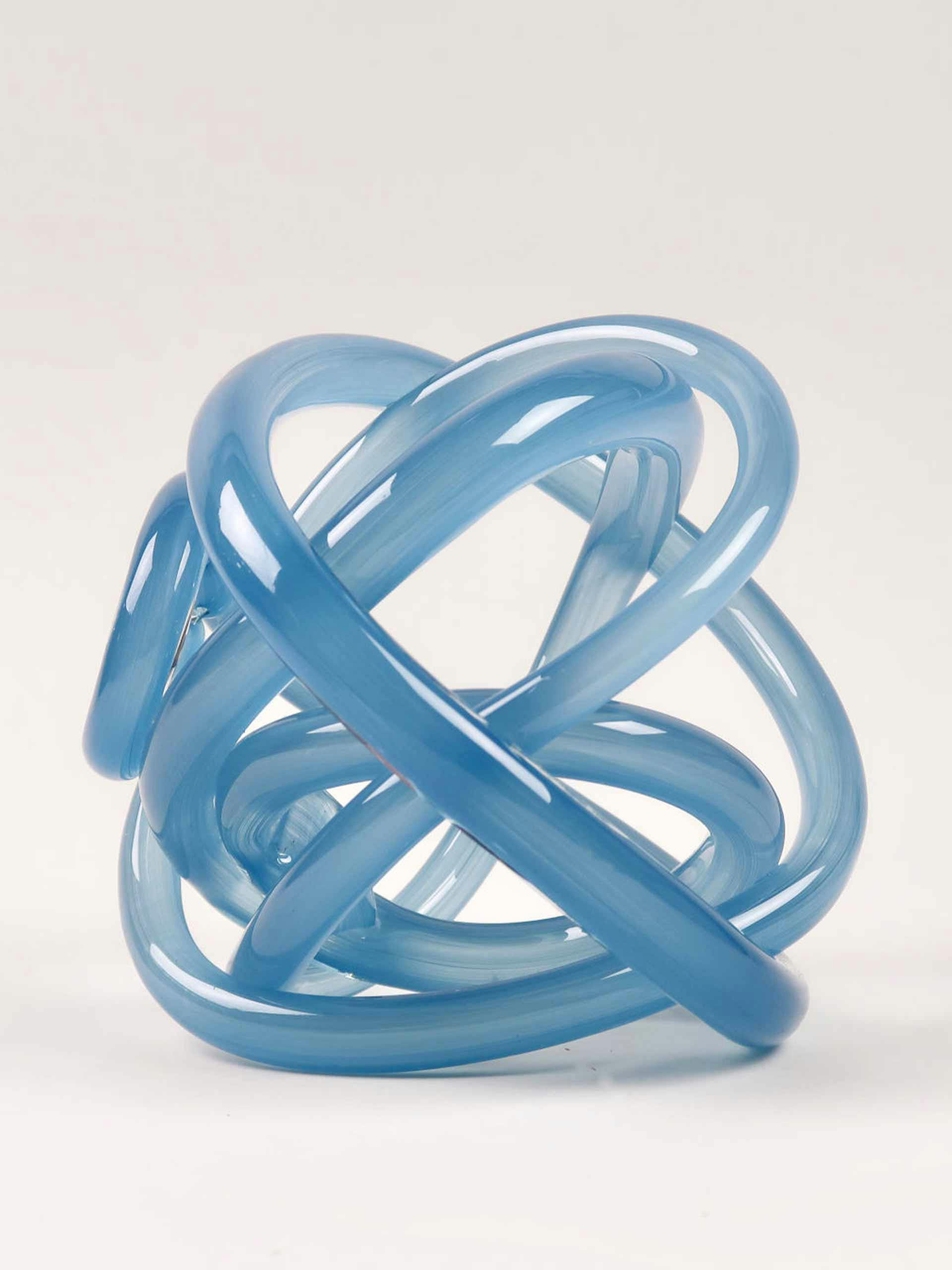 Coloured glass twisted knot