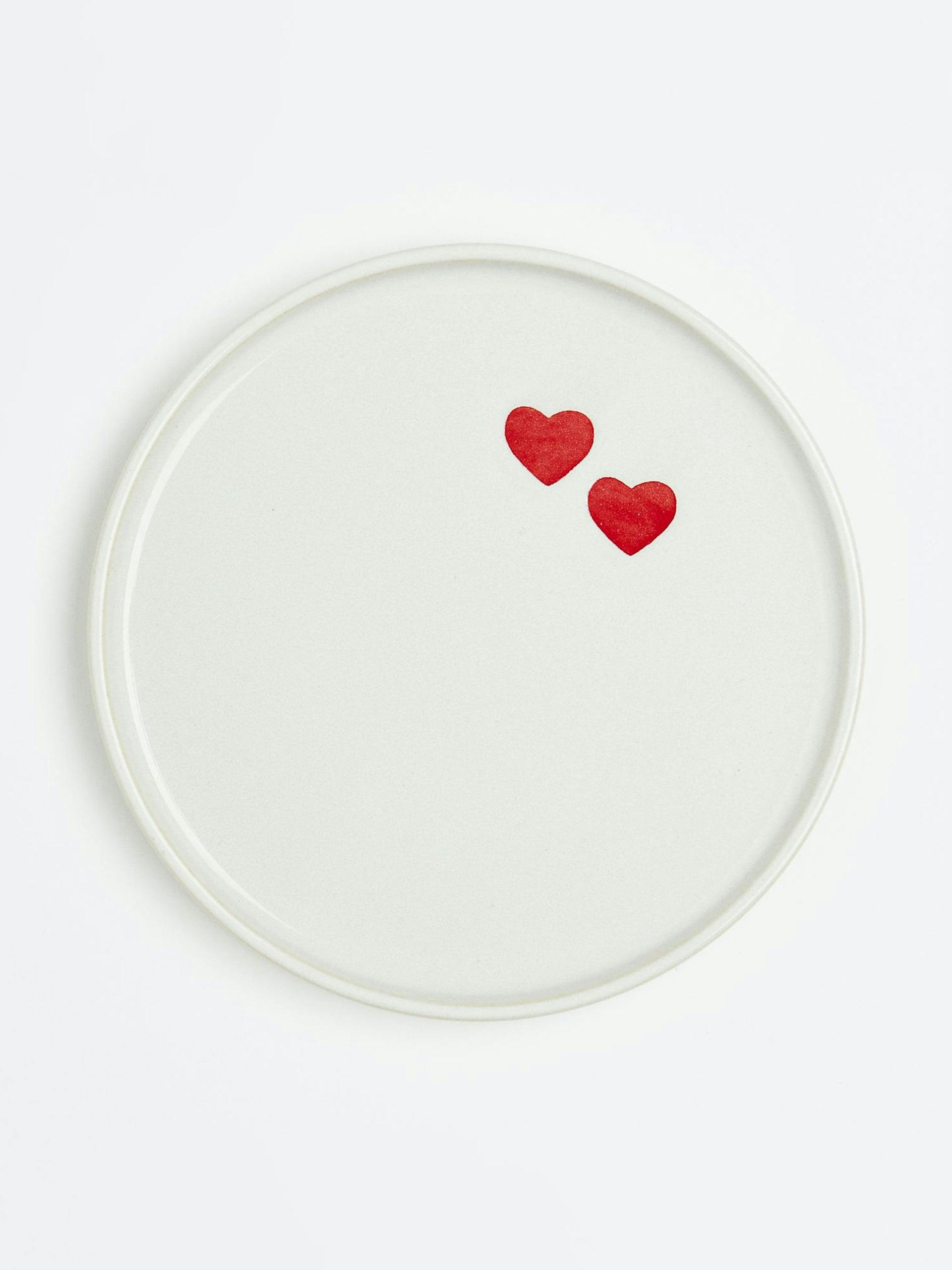 Small stoneware heart plate