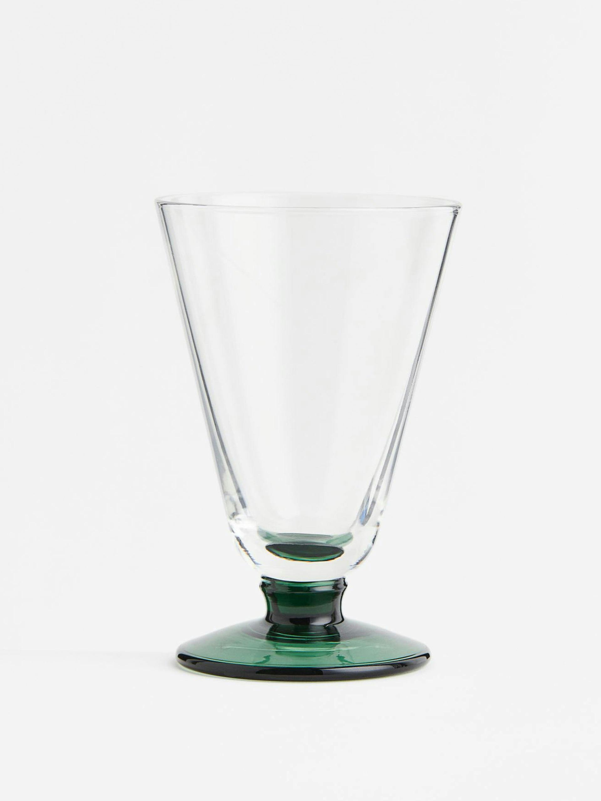 Glass on a green stem