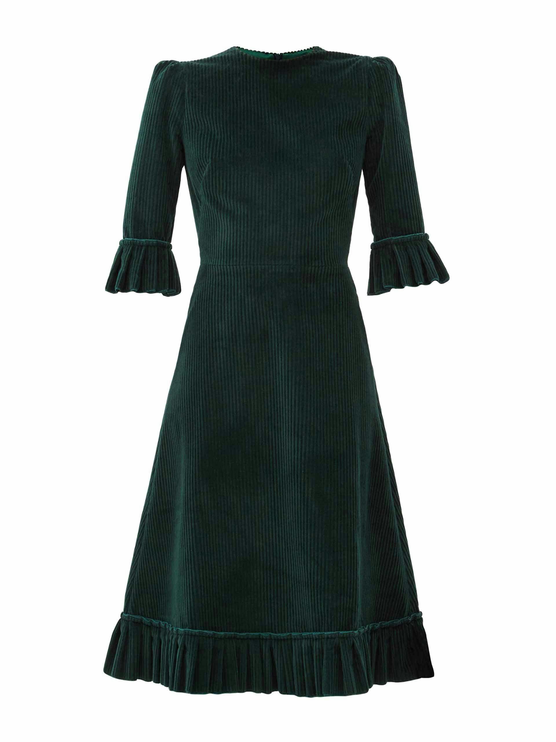 Jumbo-cord cotton midi dress