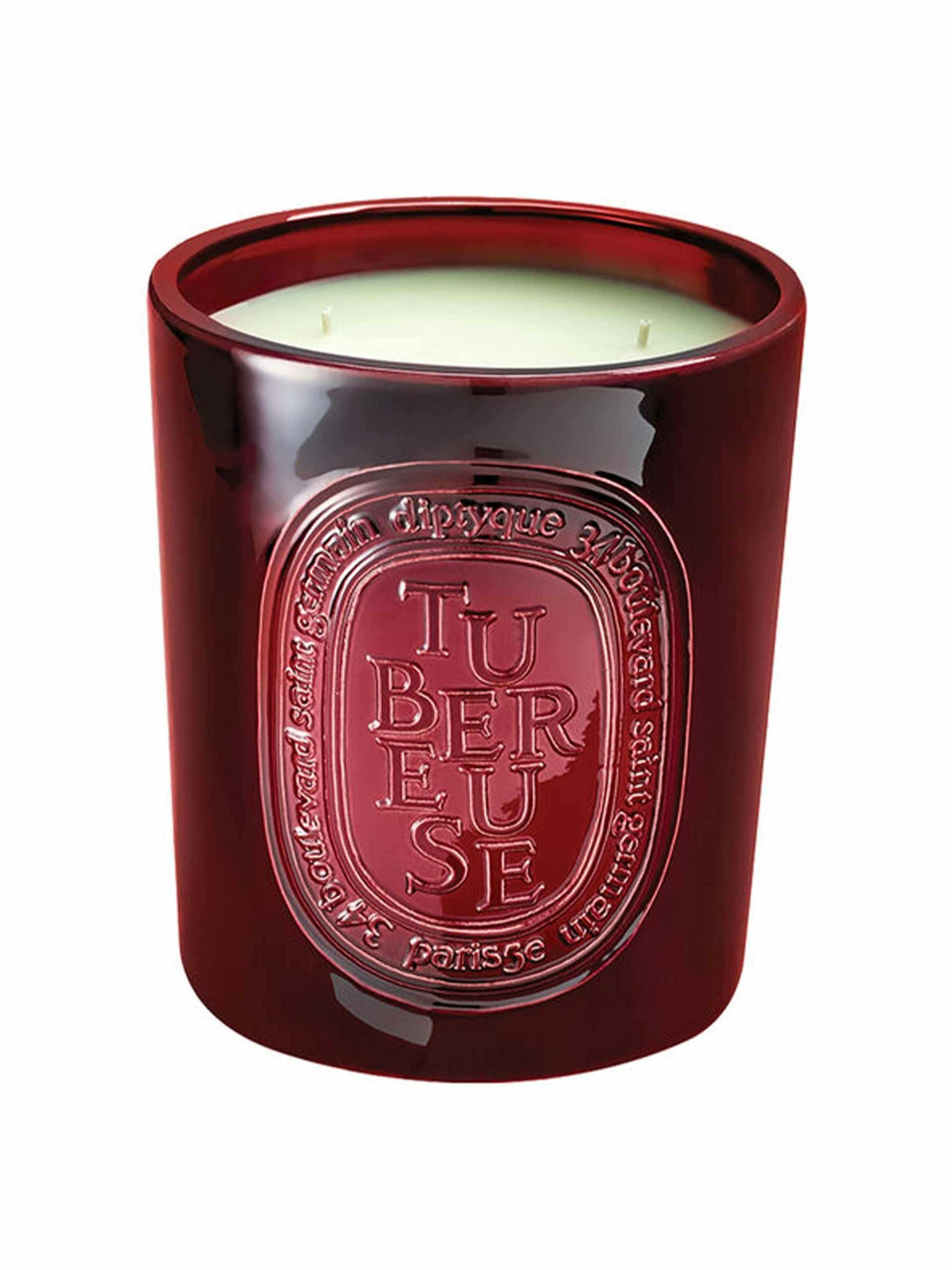 Red Tubéreuse large scented candle