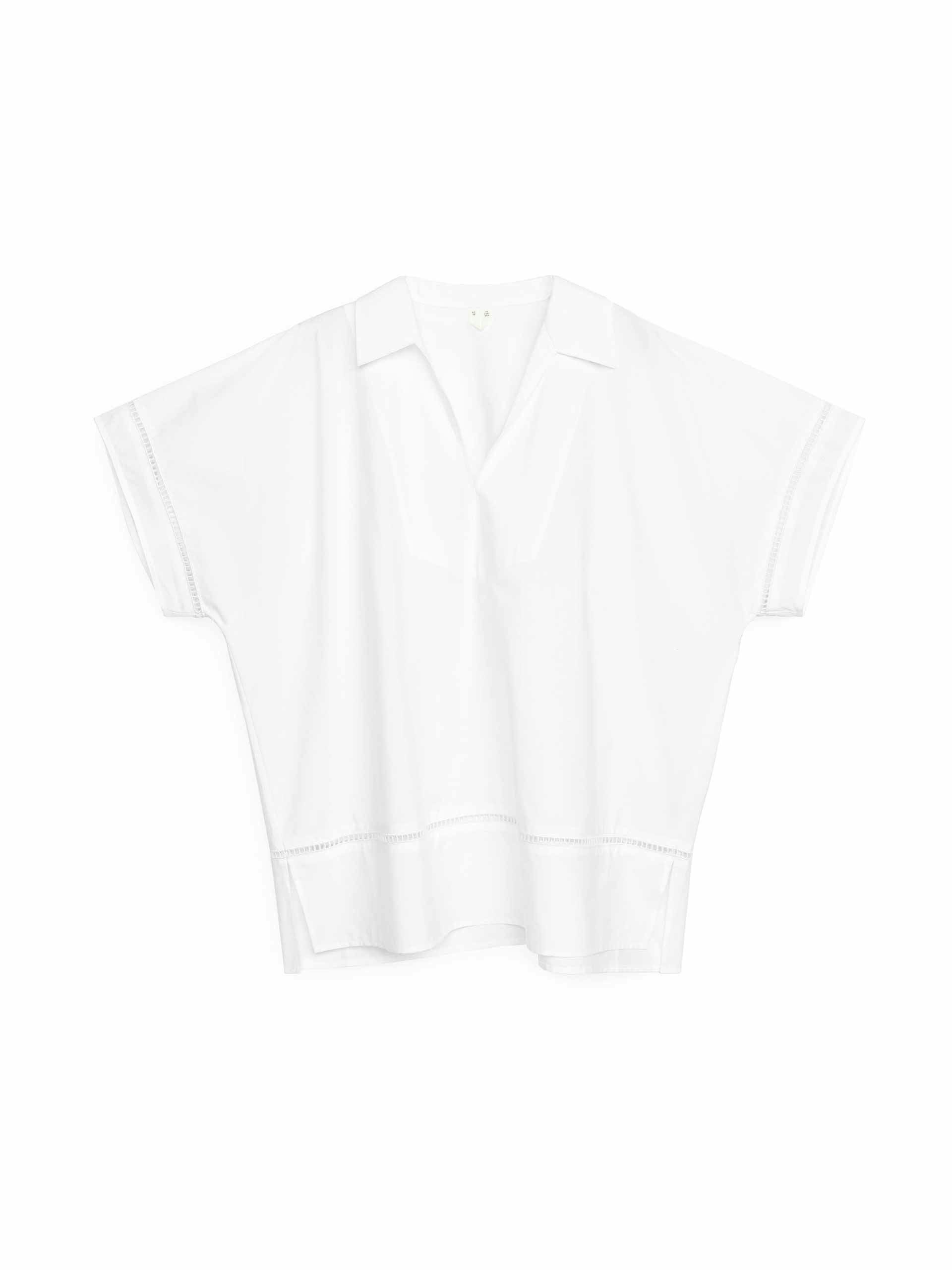 Pop-over cotton blouse