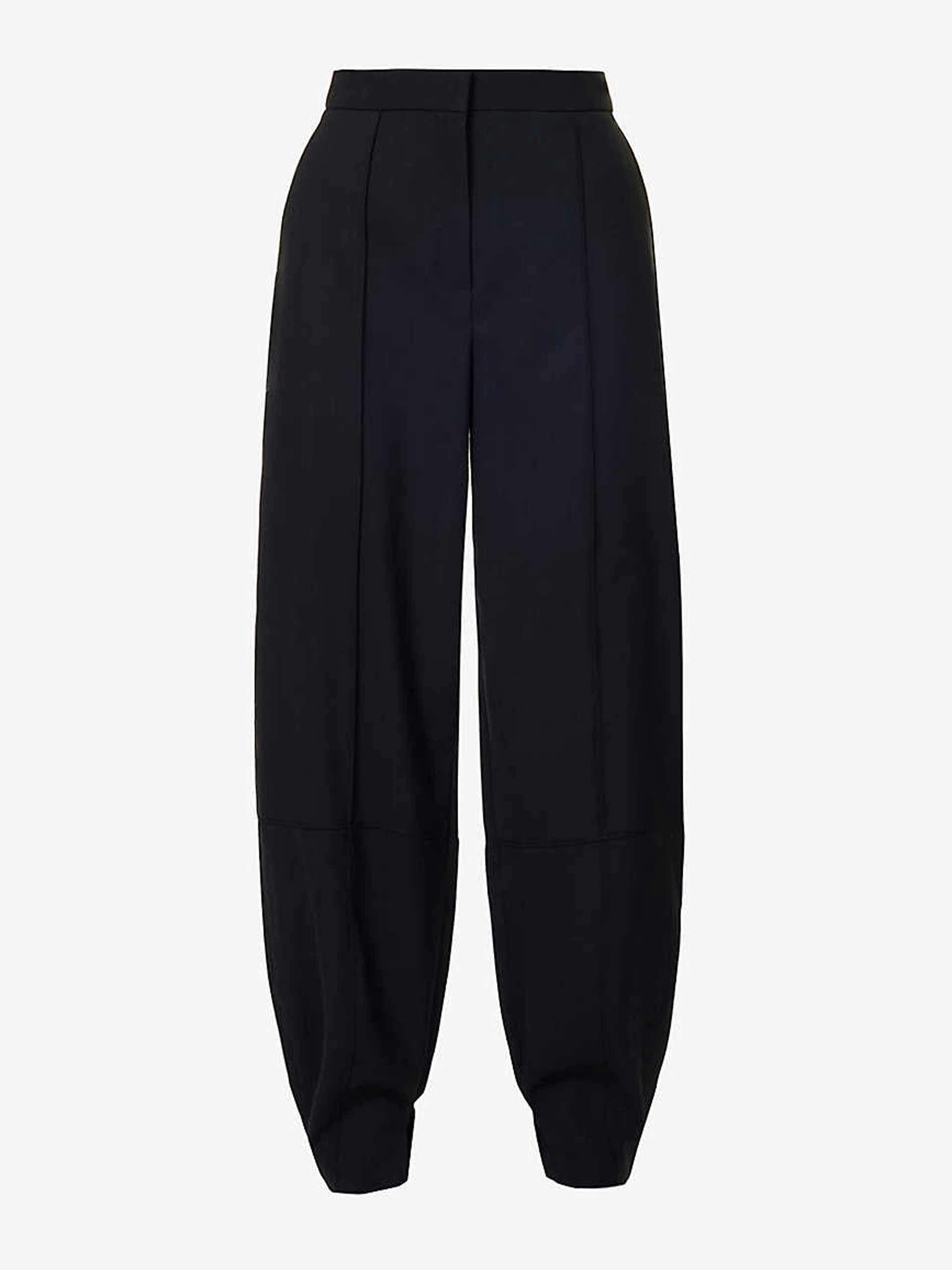 Balloon wide tapered-leg high-rise wool trousers
