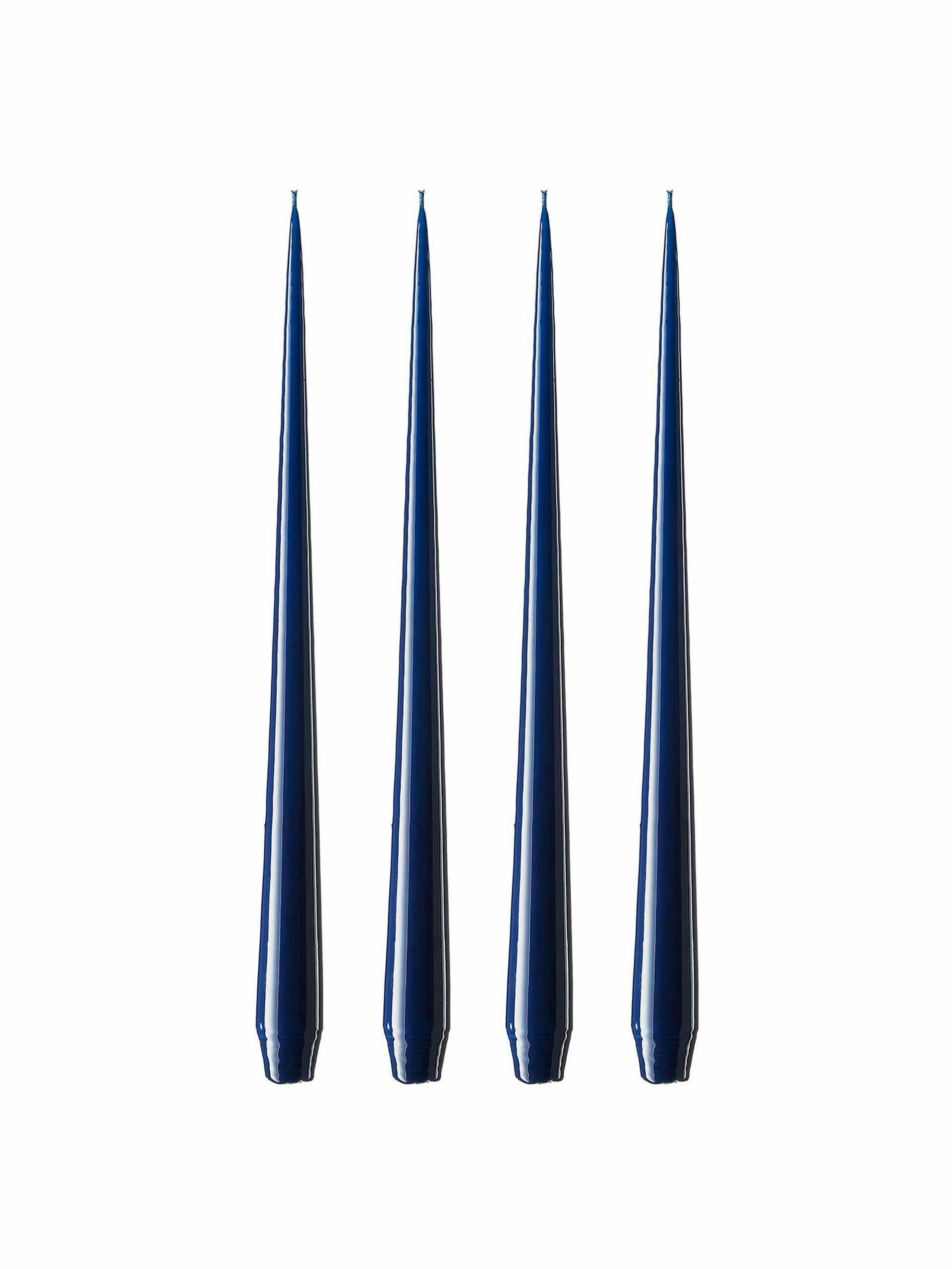 Lacquered candlestick set of 4 marinblue