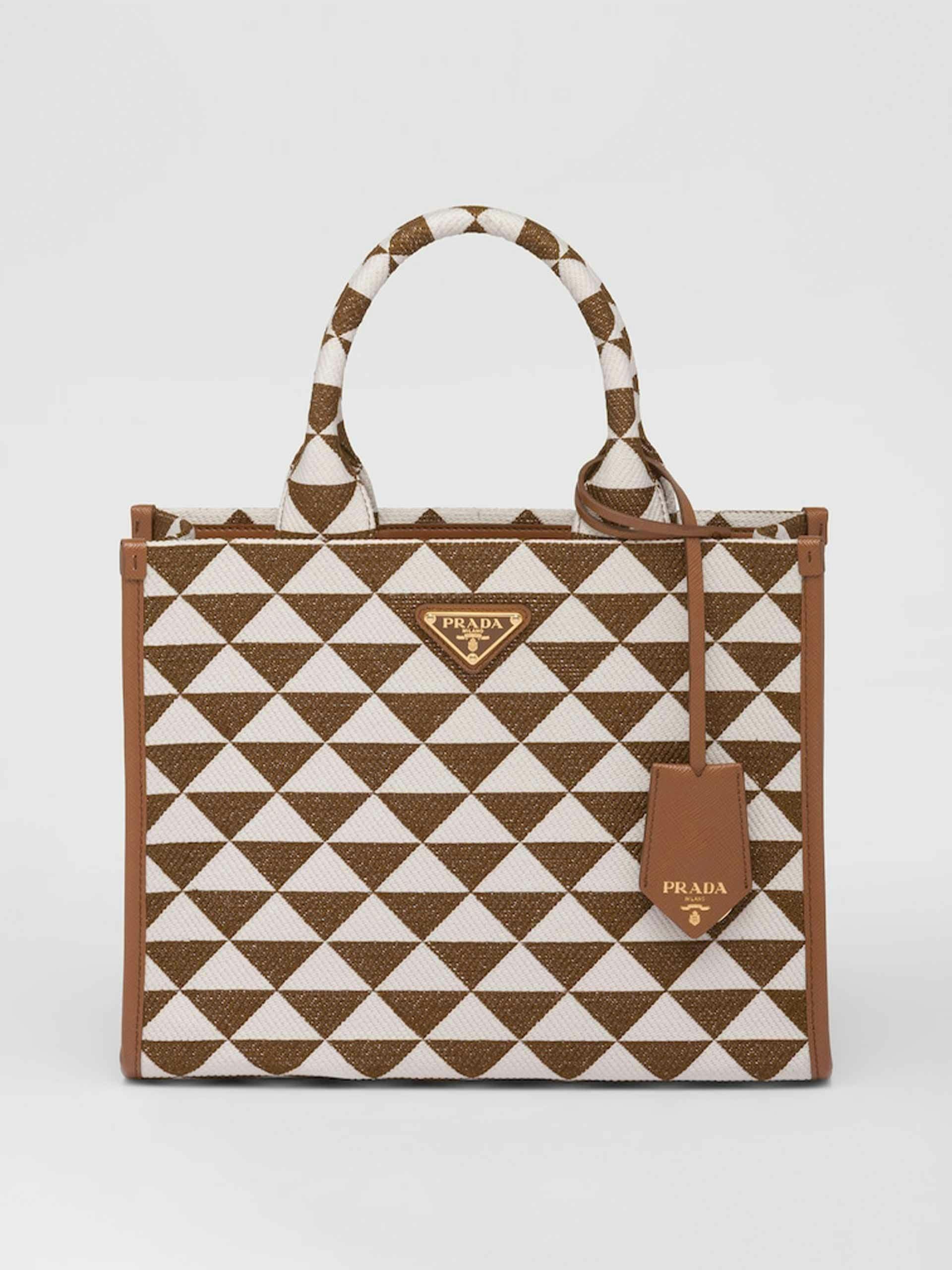 Symbole jacquard fabric handbag