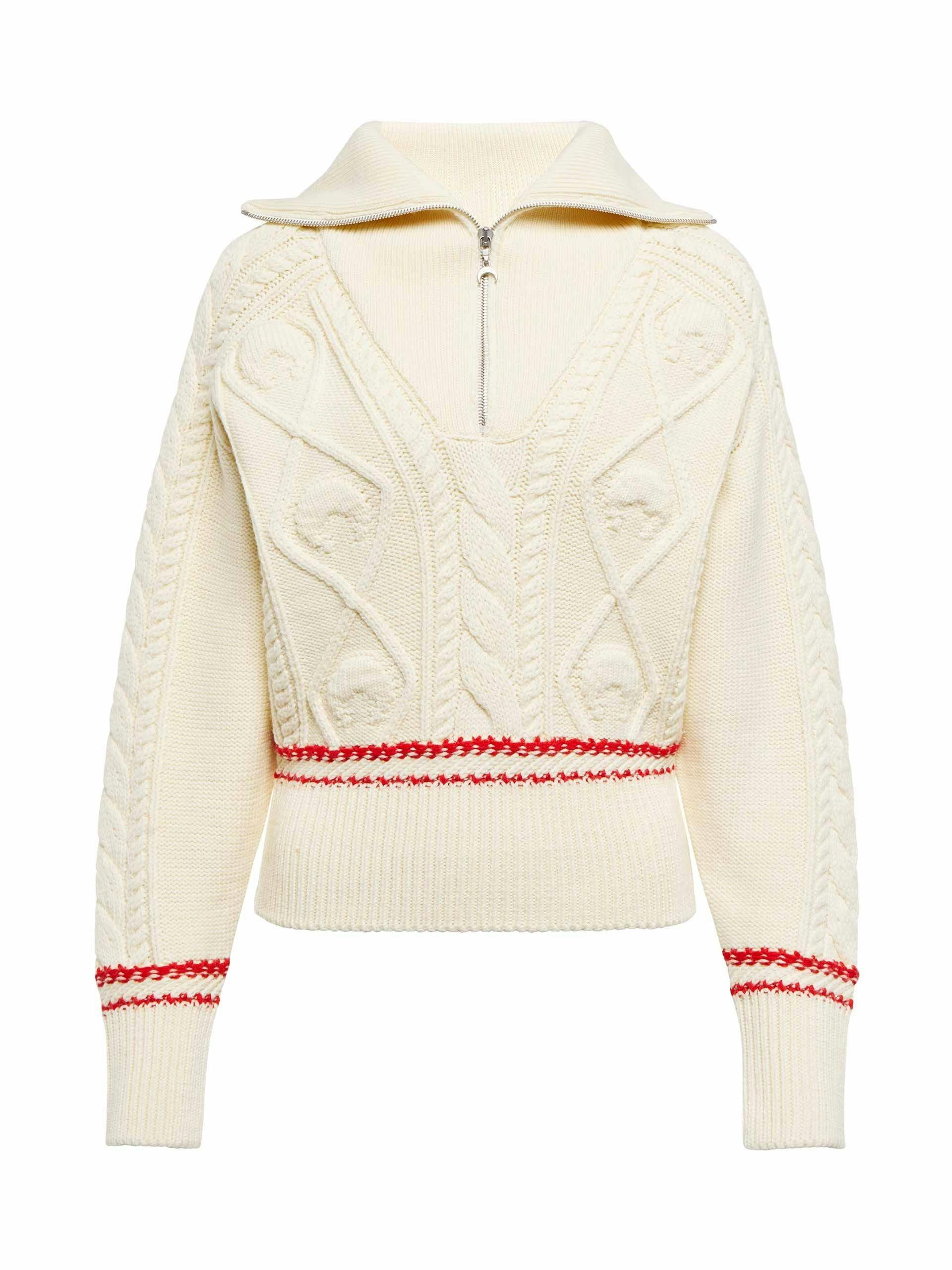 Cable-knit half-zip sweater