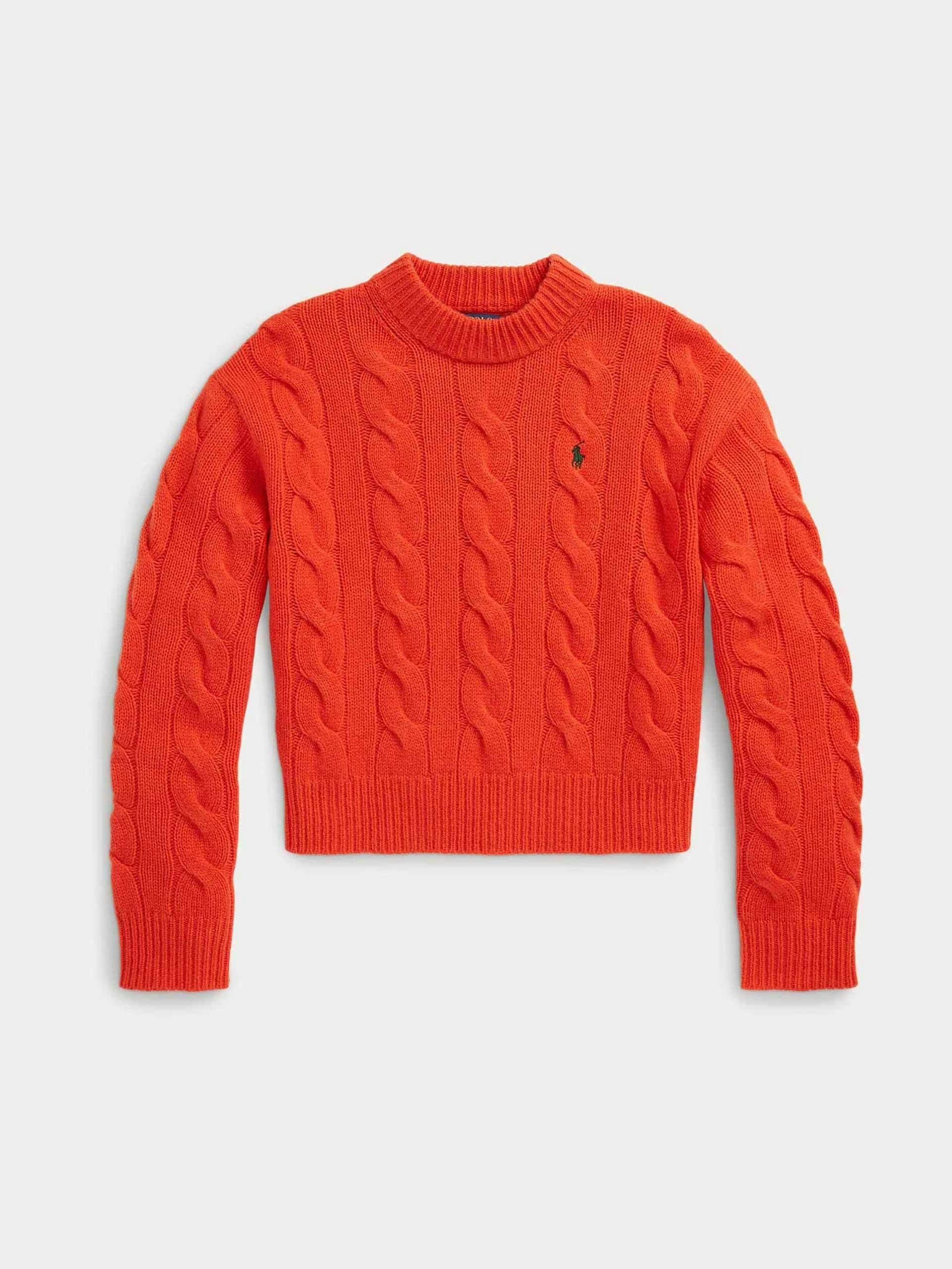 Cable wool-cashmere mockneck jumper