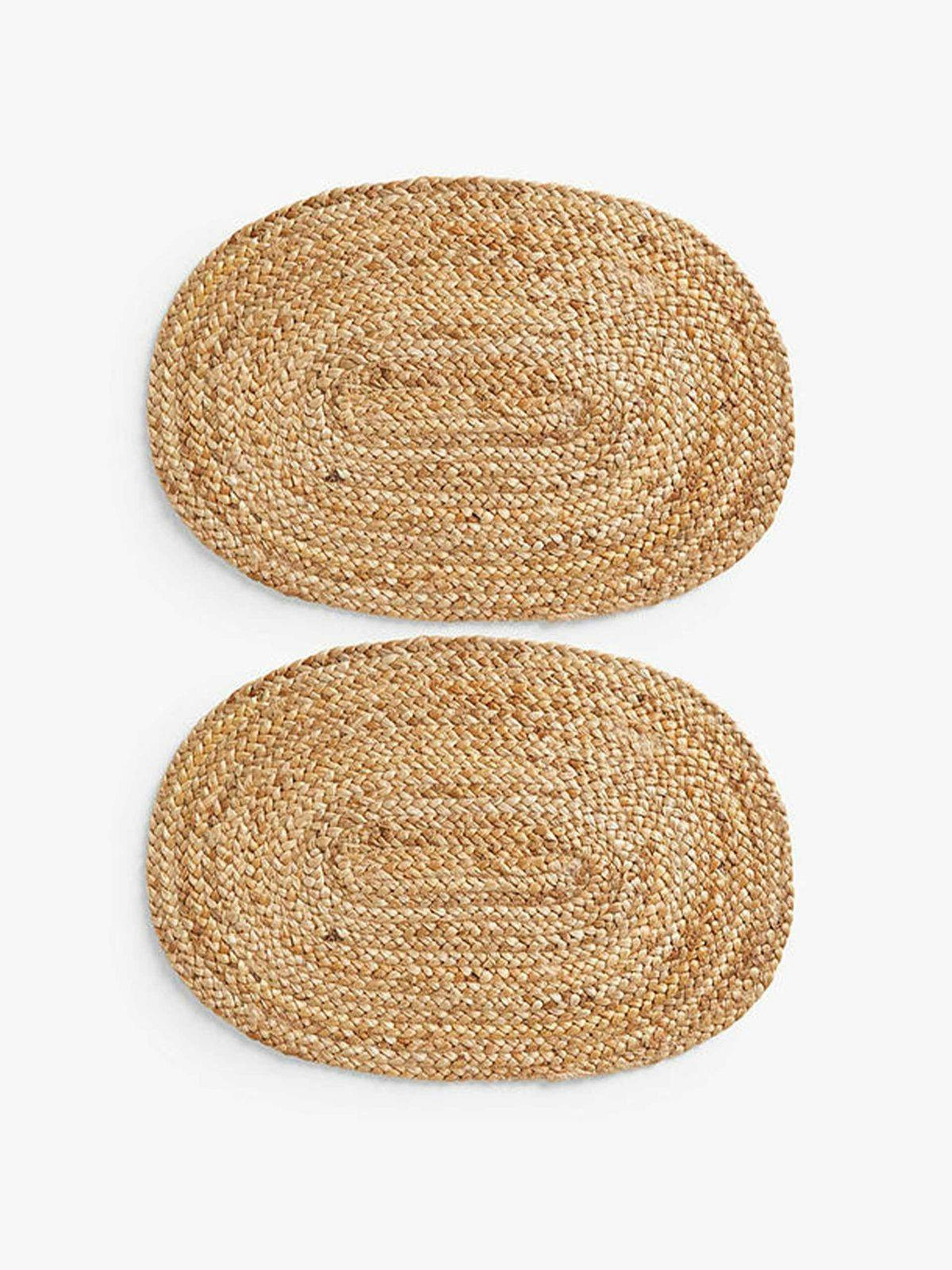 Jute oval table centrepiece placemats (set of 2)