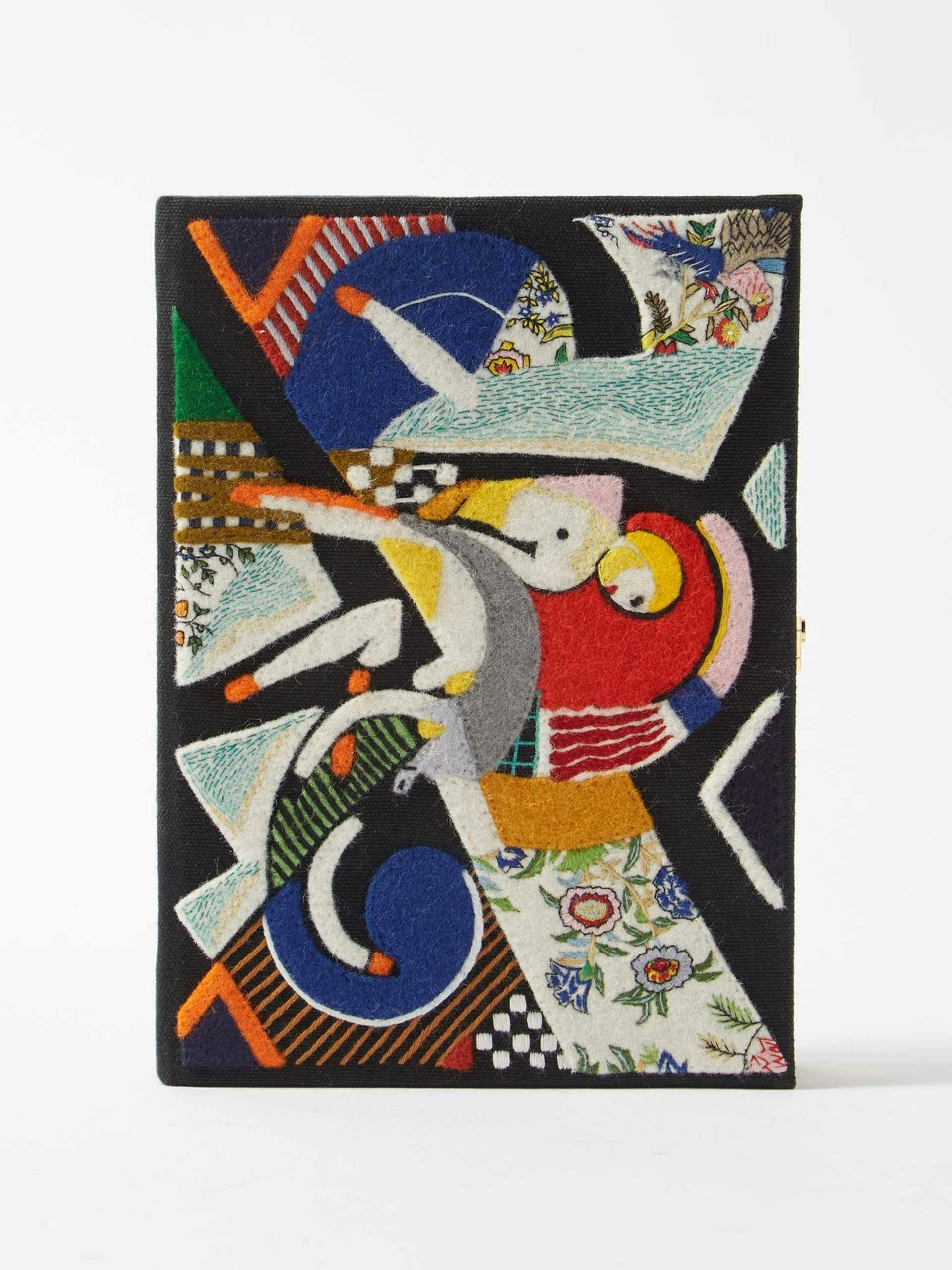 H. Lyman Saÿen embroidered book clutch bag
