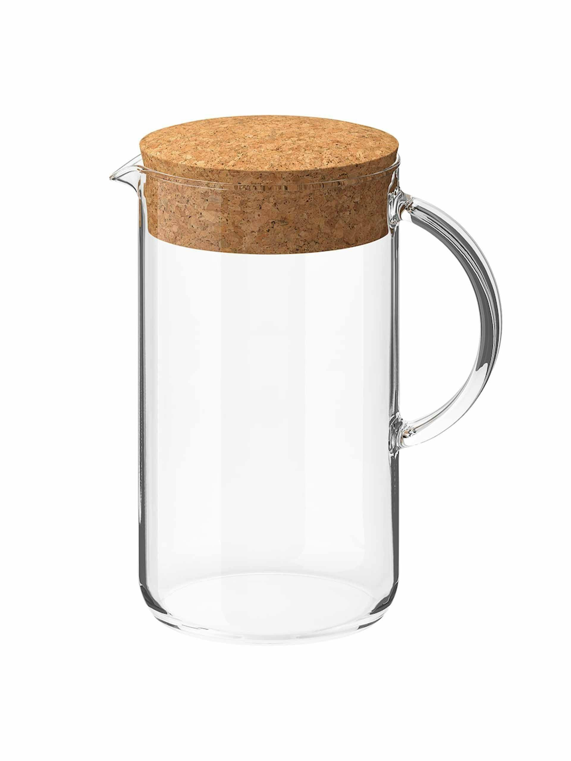 Clear jug with cork lid
