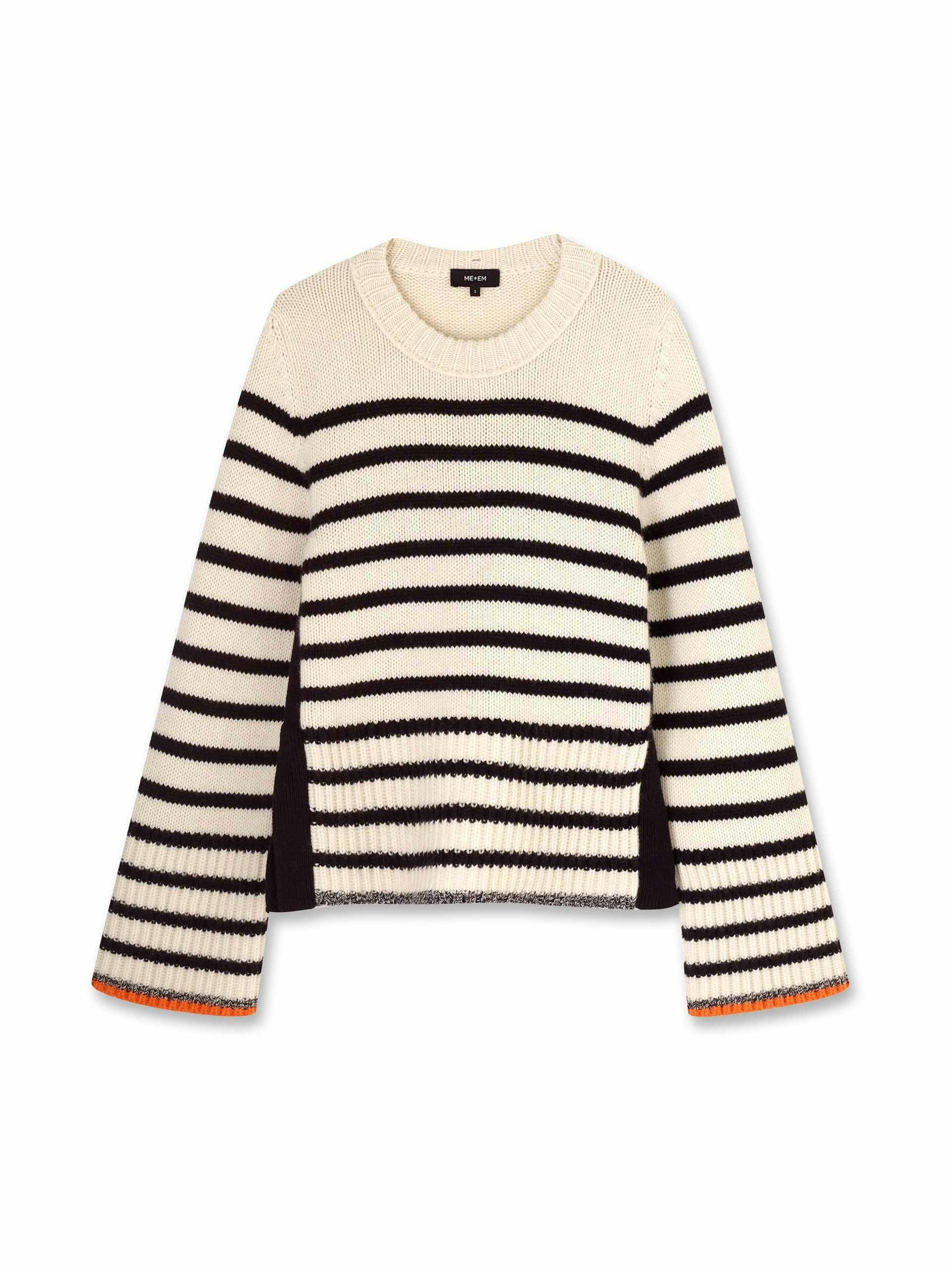Merino cashmere stripe jumper + snood