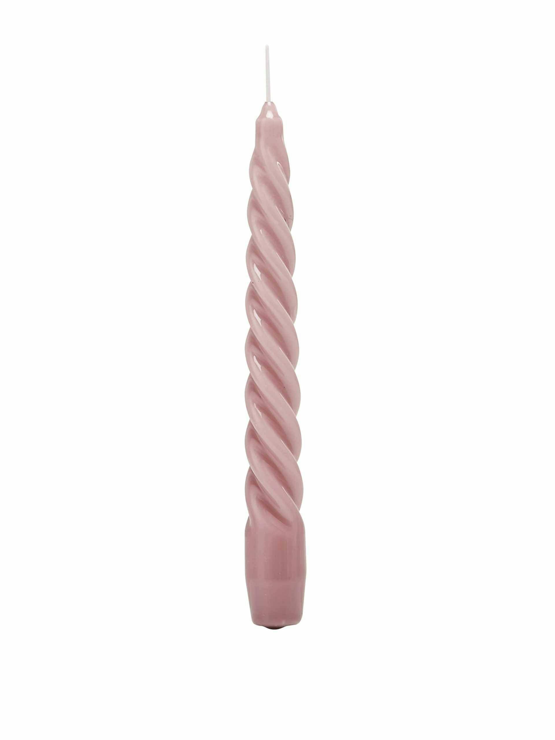 Dusty pink lacquered twist candles (set of 6)