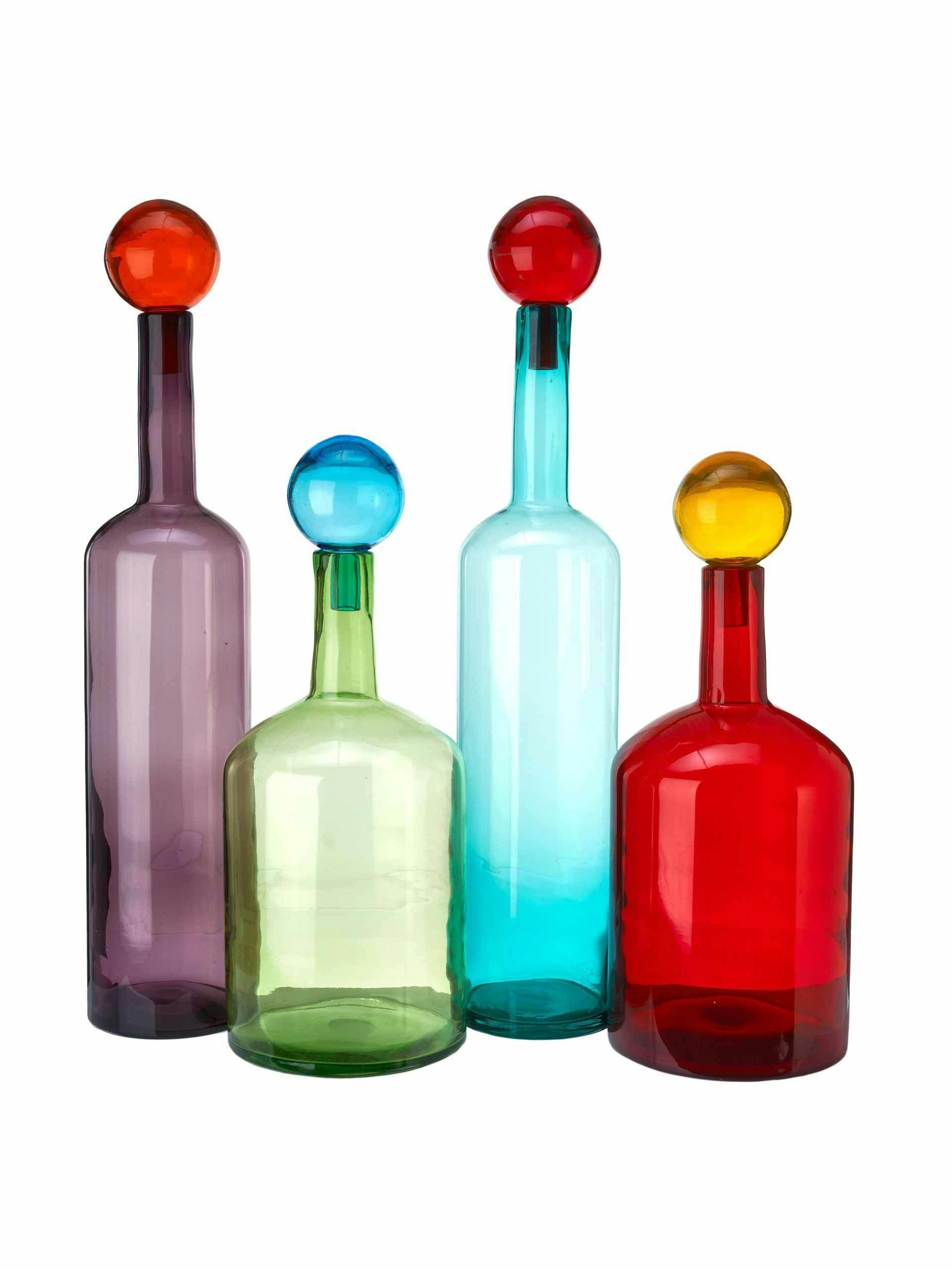 Pols Potten coloured glass carafes (set of 4)