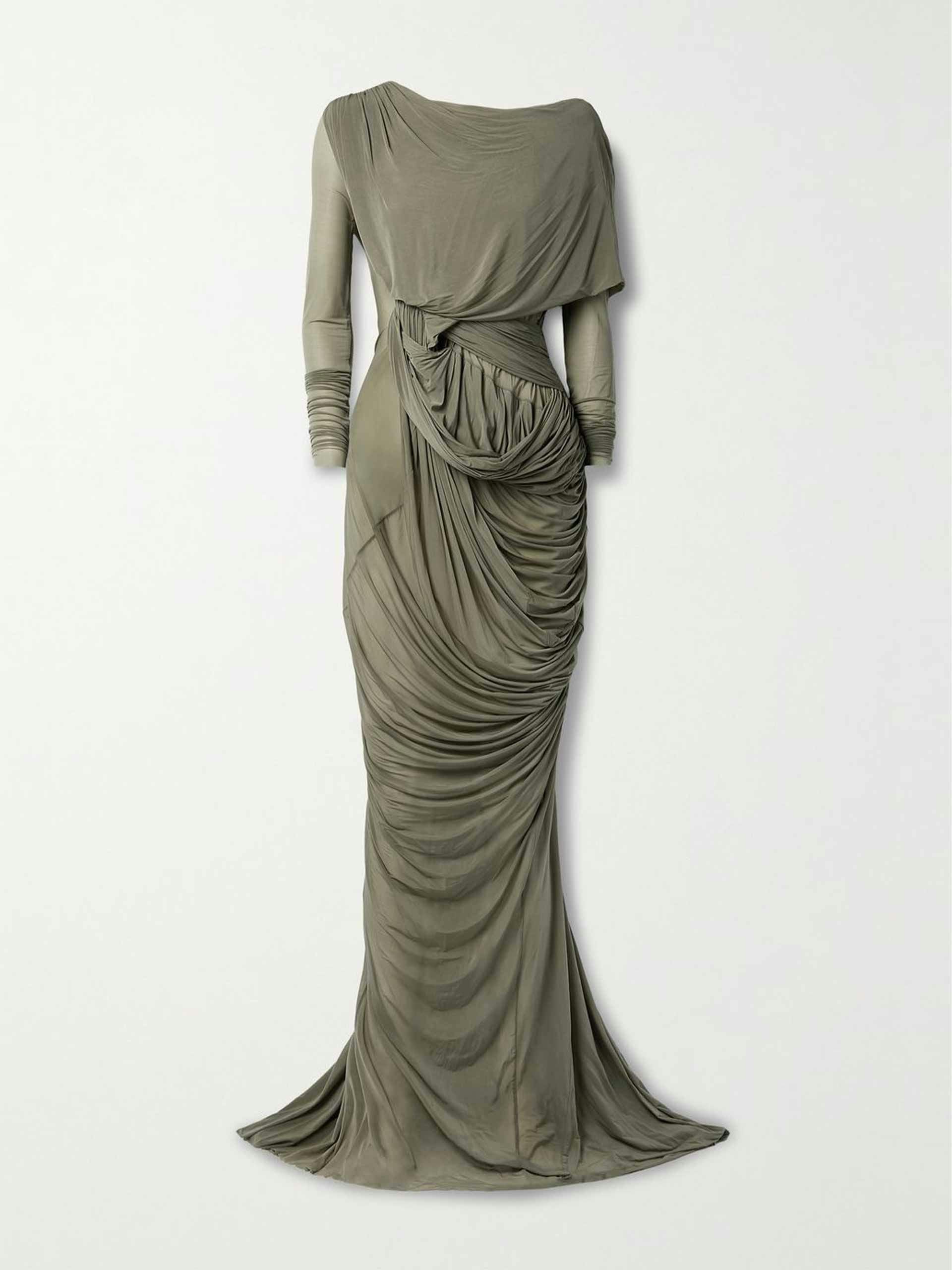 Draped stretch-jersey gown
