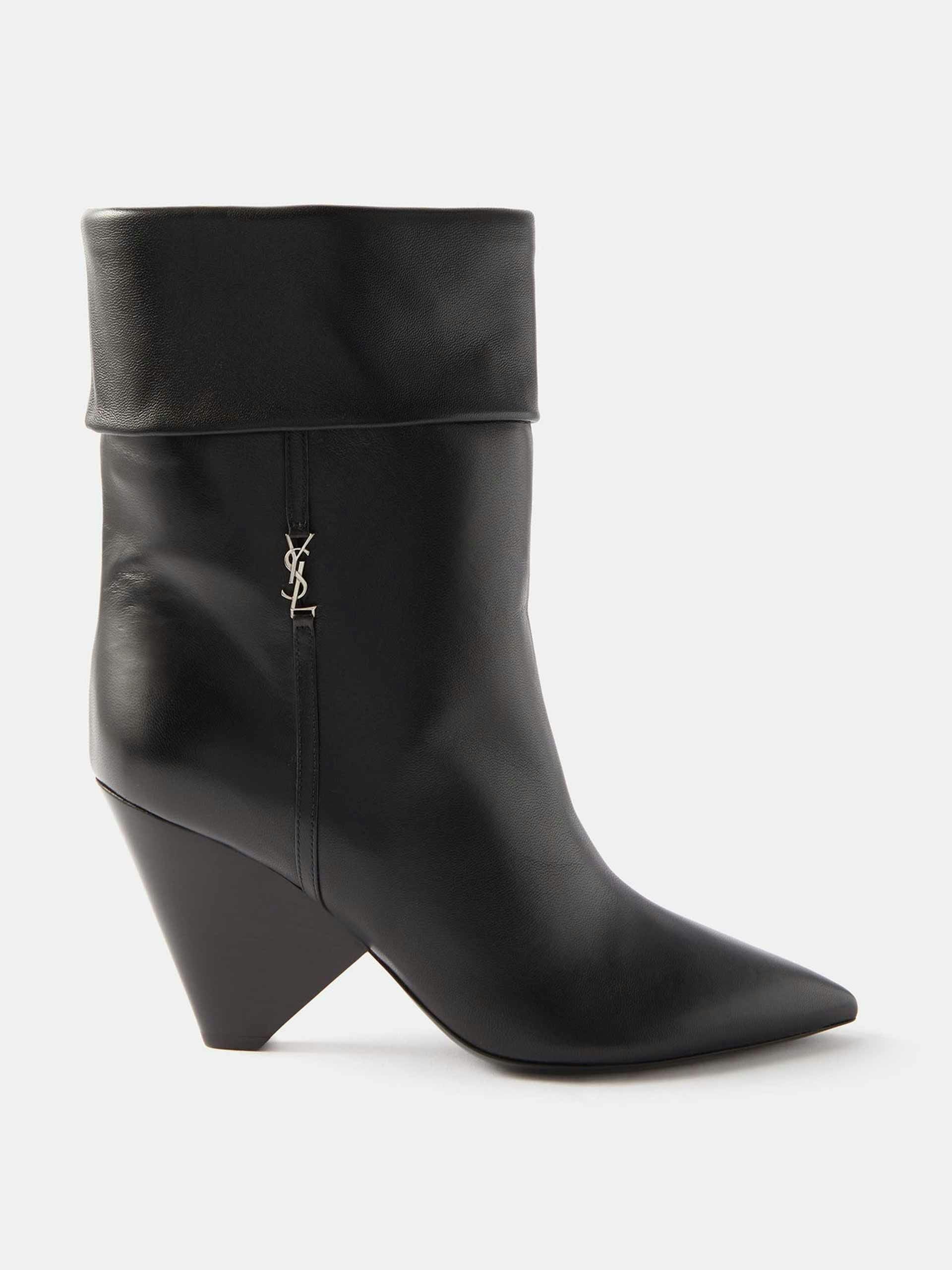 Niki 85 YSL-logo leather ankle boots