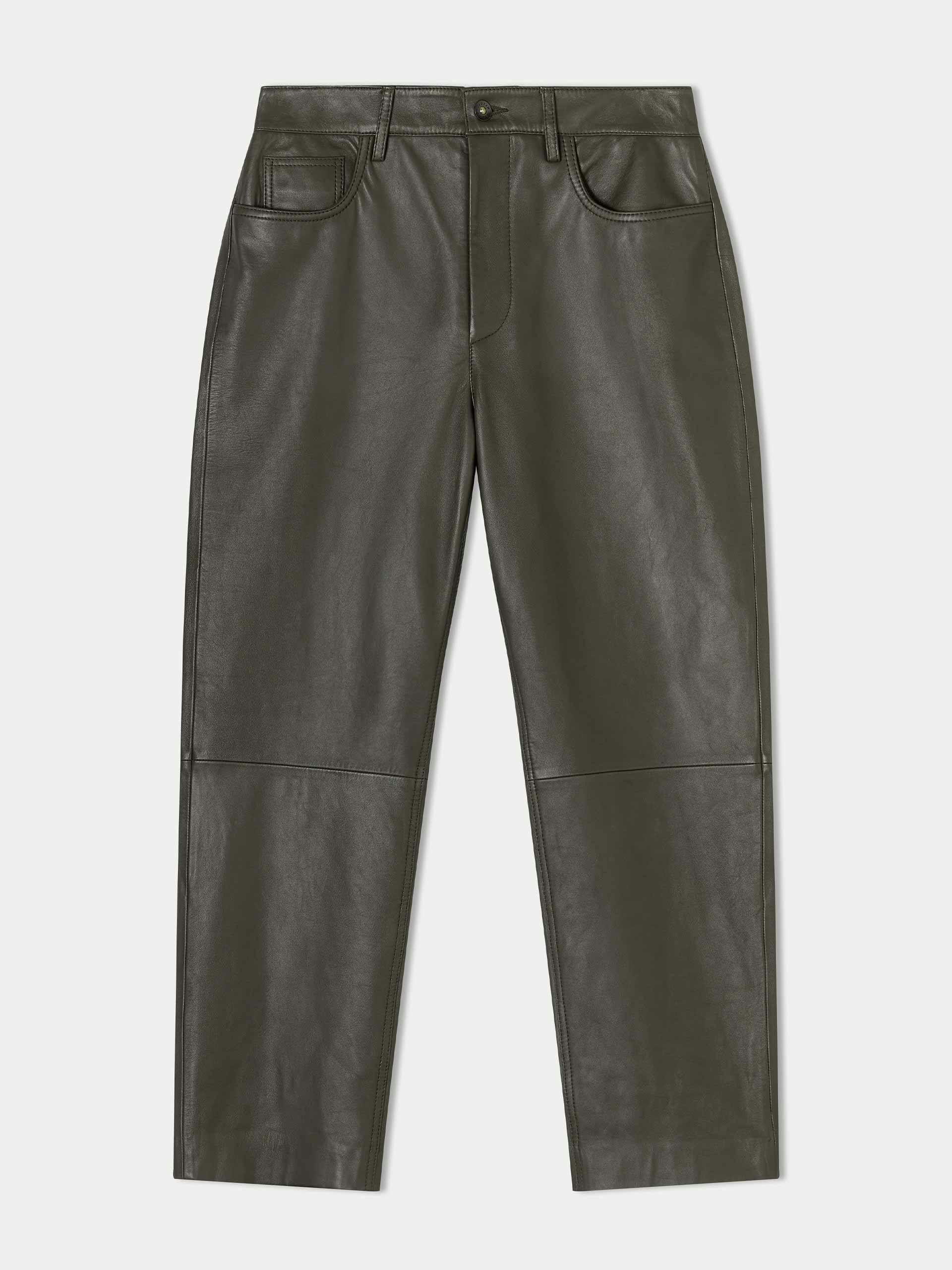 Dark brown leather trousers