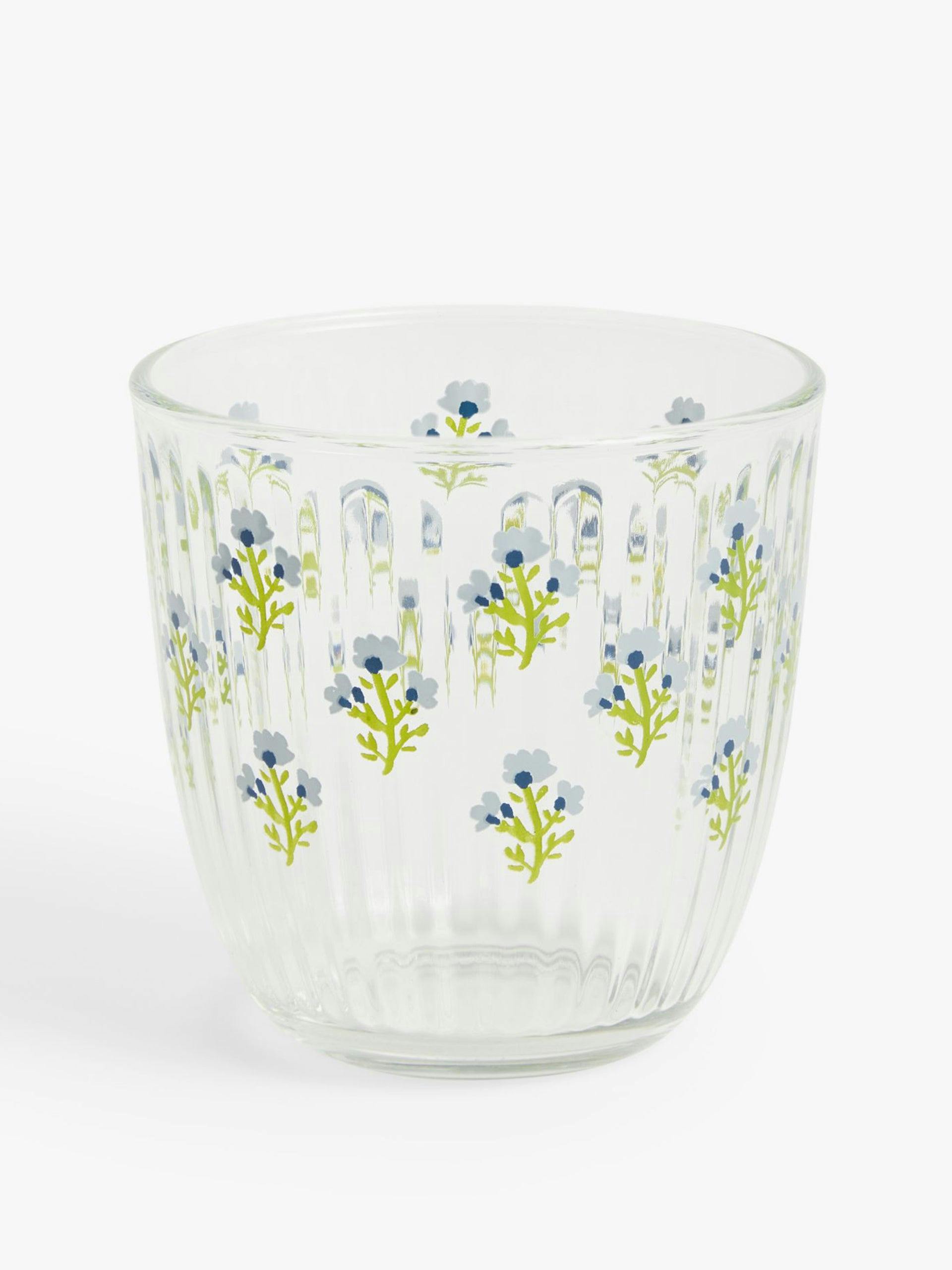 Floral glass tumbler