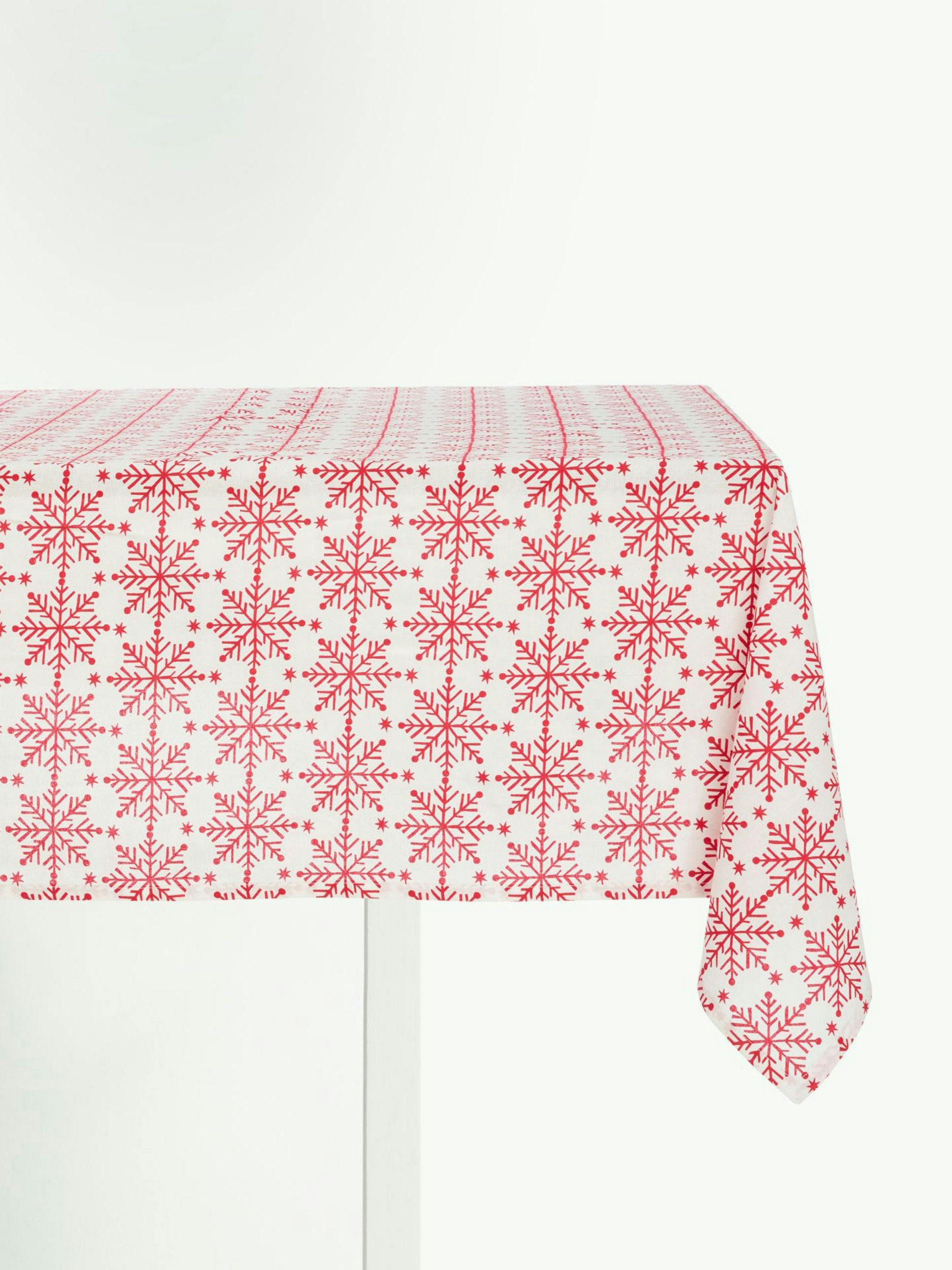 Cotton tablecloth with snowflake design