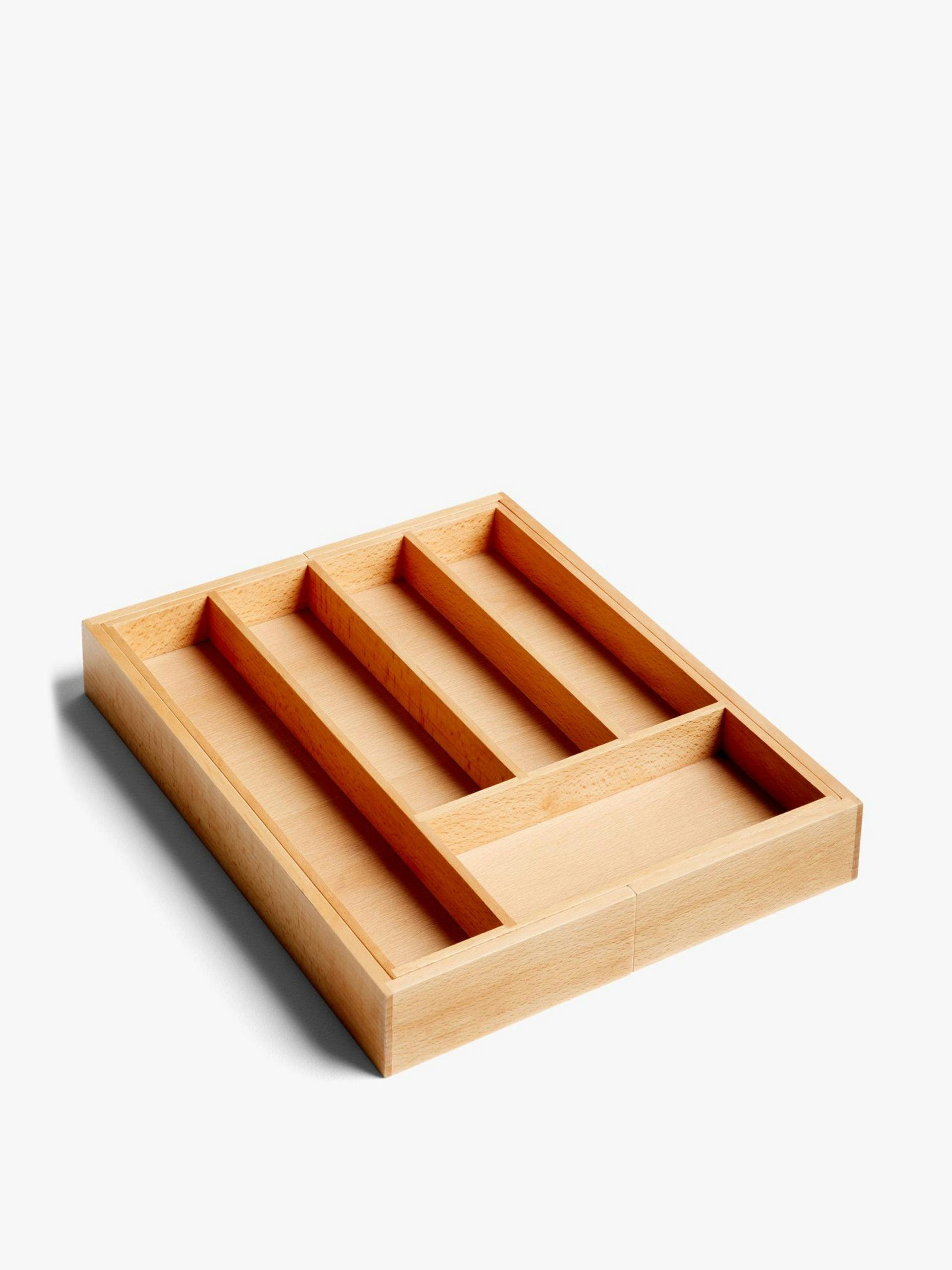 Modern country expandable wooden cutlery tray