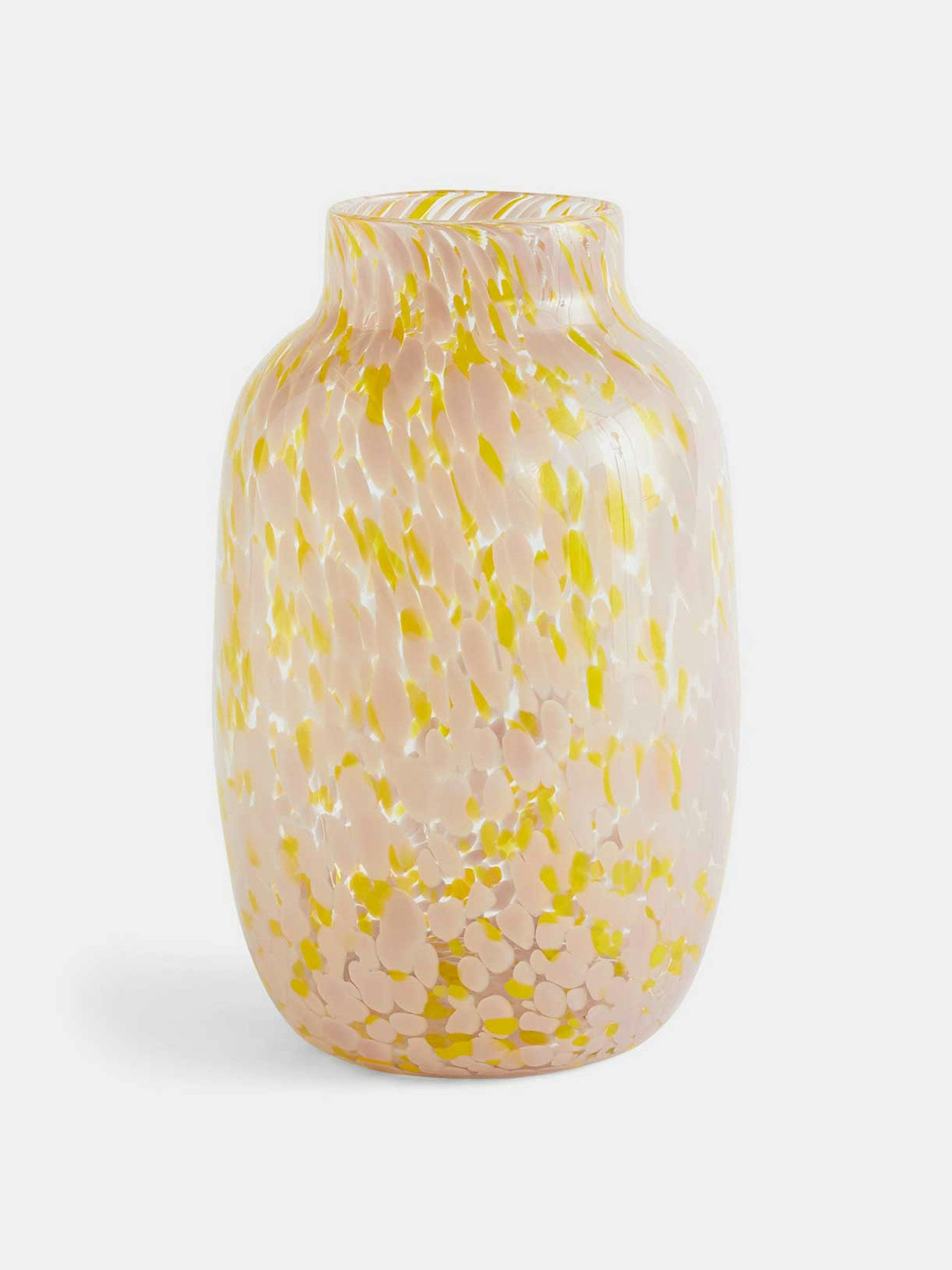 Yellow and pink large splash vase