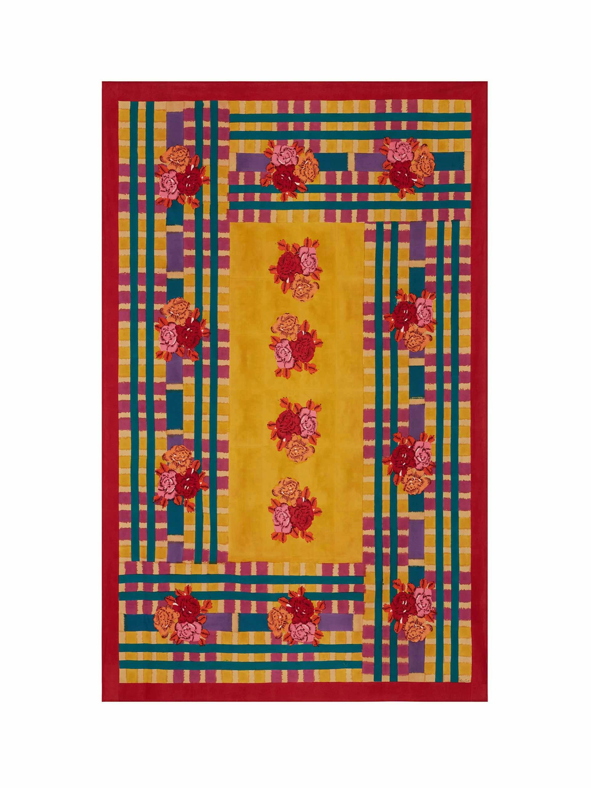 Multicoloured floral printed cloth
