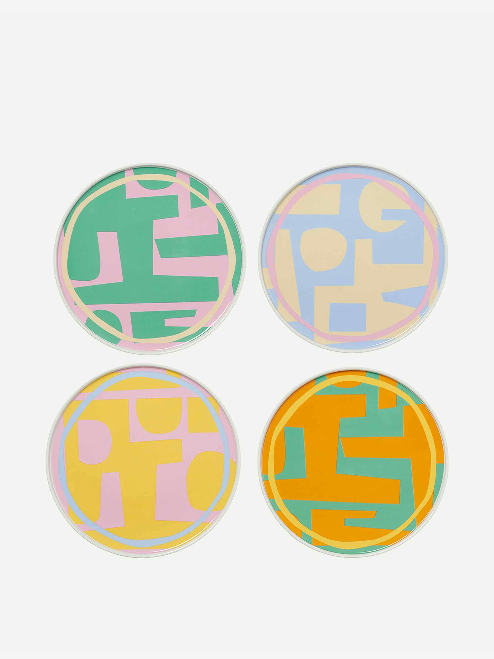 Abstract cut out dinner plates (set of four)