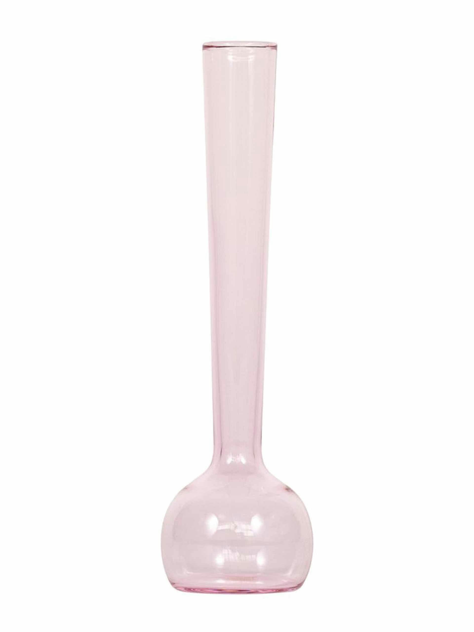 Hand blown pink glass vase