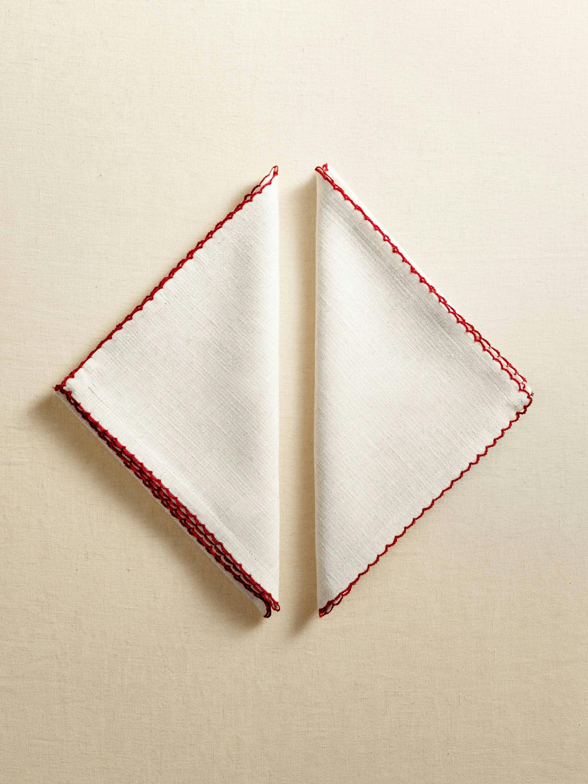 Embroidered trim napkins (set of 2)