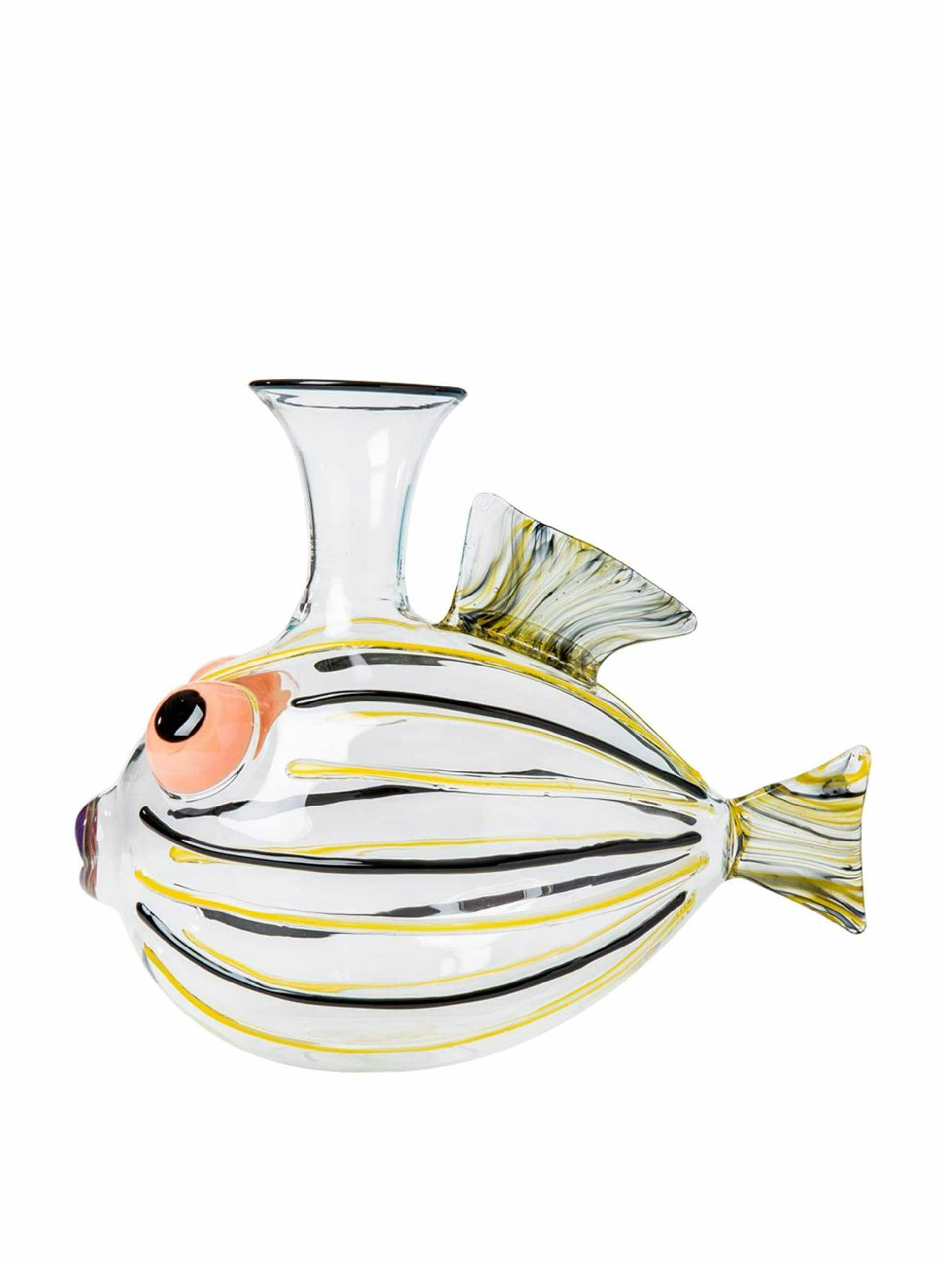 Cardinal fish glass decanter