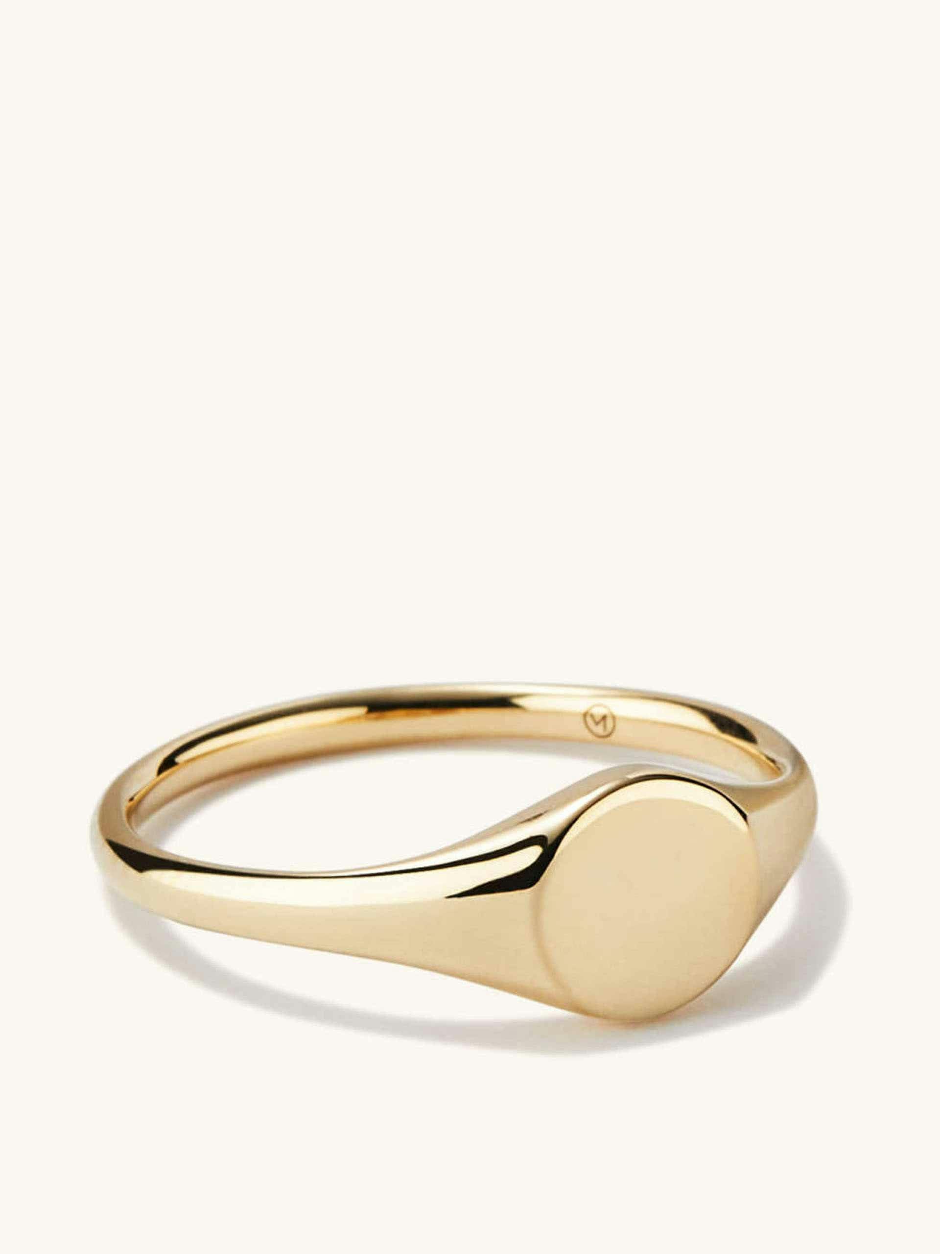 14kt gold signet pinky ring