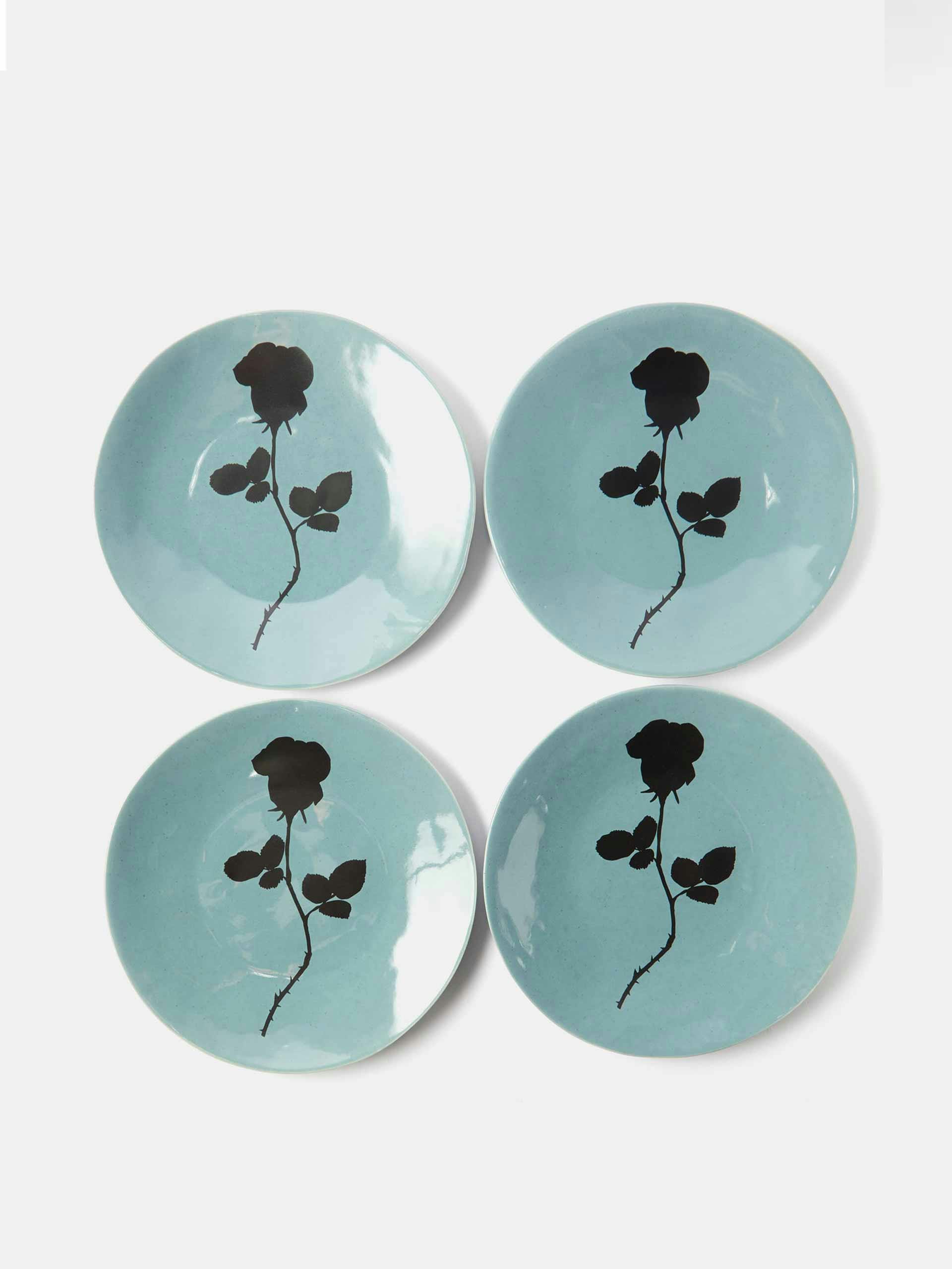 Dark Romance stoneware dinner plates (set of 4)