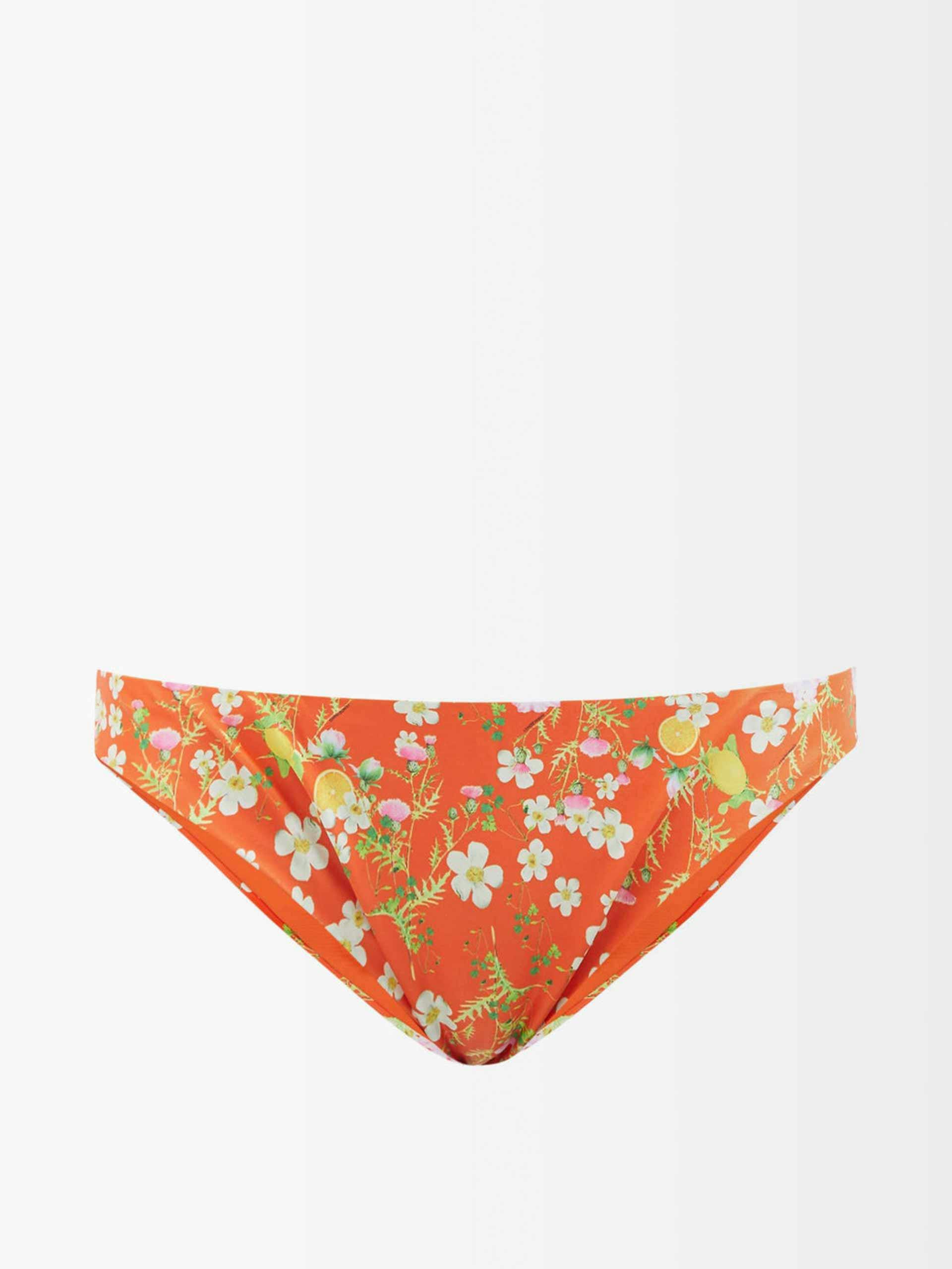 Orange floral bikini briefs
