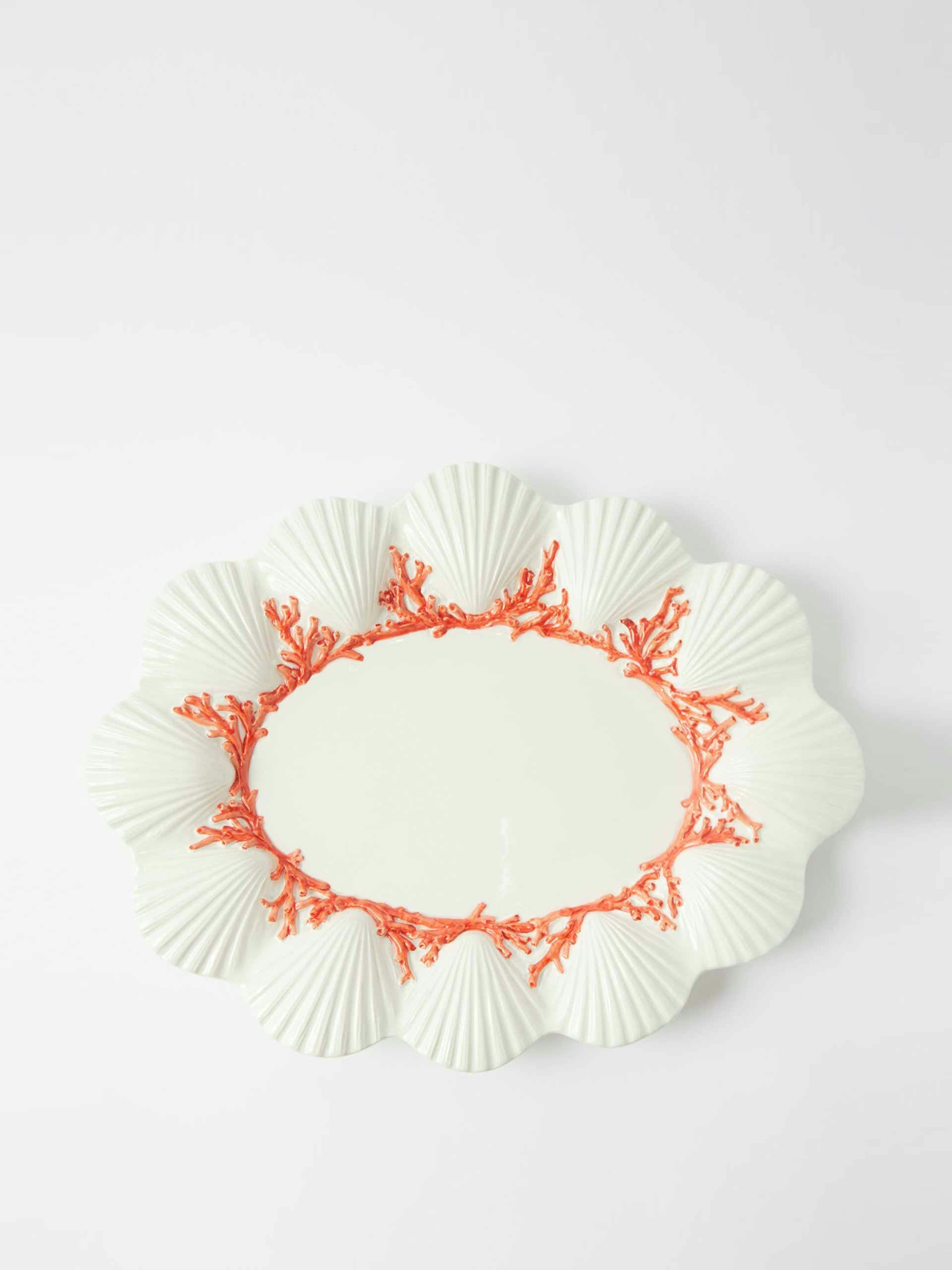 Shell ceramic platter
