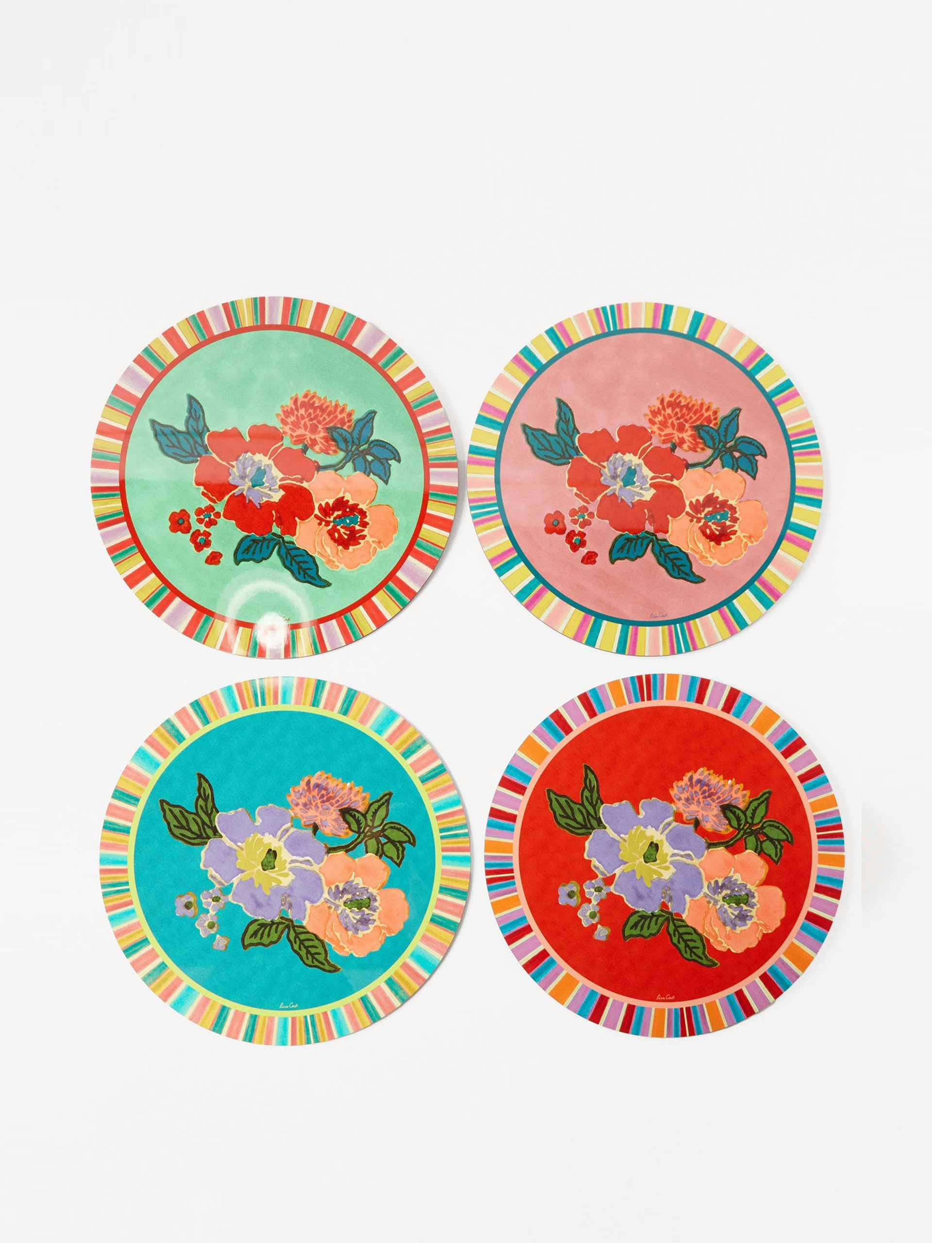 Dandelion-print woven placemats (set of 4)